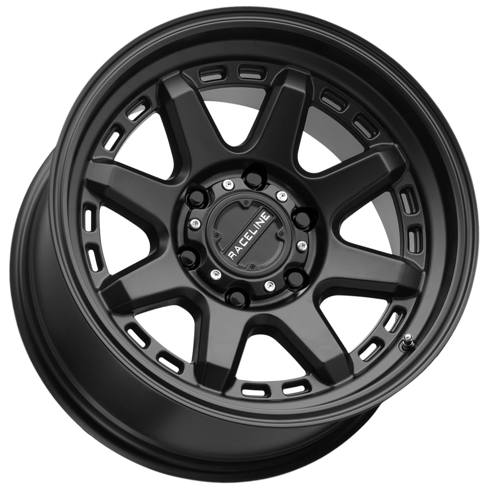 Raceline 947B SCOUT Satin Black 17x8.5 Inch 6x139mm 0mm Offset Off-Road Wheels - Perfect for Jeep Wrangler, Toyota Tacoma & 4x4 Trucks