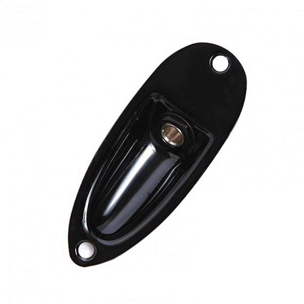 Stratocaster Style Guitar Boat Cup Jack Plate Ferrule - Black | Replacement Part for Fender Strat Electric Guitar | Perfect for DIY Repairs & Upgrades