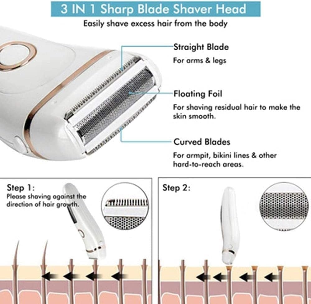 Best Cordless Epilator for Women & Men - Painless Hair Removal for Armpits, Legs & Bikini Area - Rechargeable Wet/Dry Electric Shaver & Trimmer - Perfect for Travel, Home & Gym Use