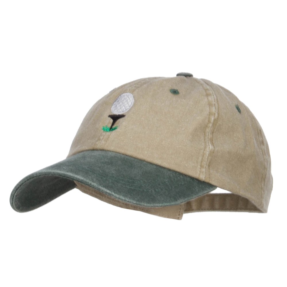 Golf Ball Tee Embroidered Washed Cap - Stylish Adjustable Dad Hat for Men & Women - Perfect for Golf, Outdoor Sports & Casual Wear