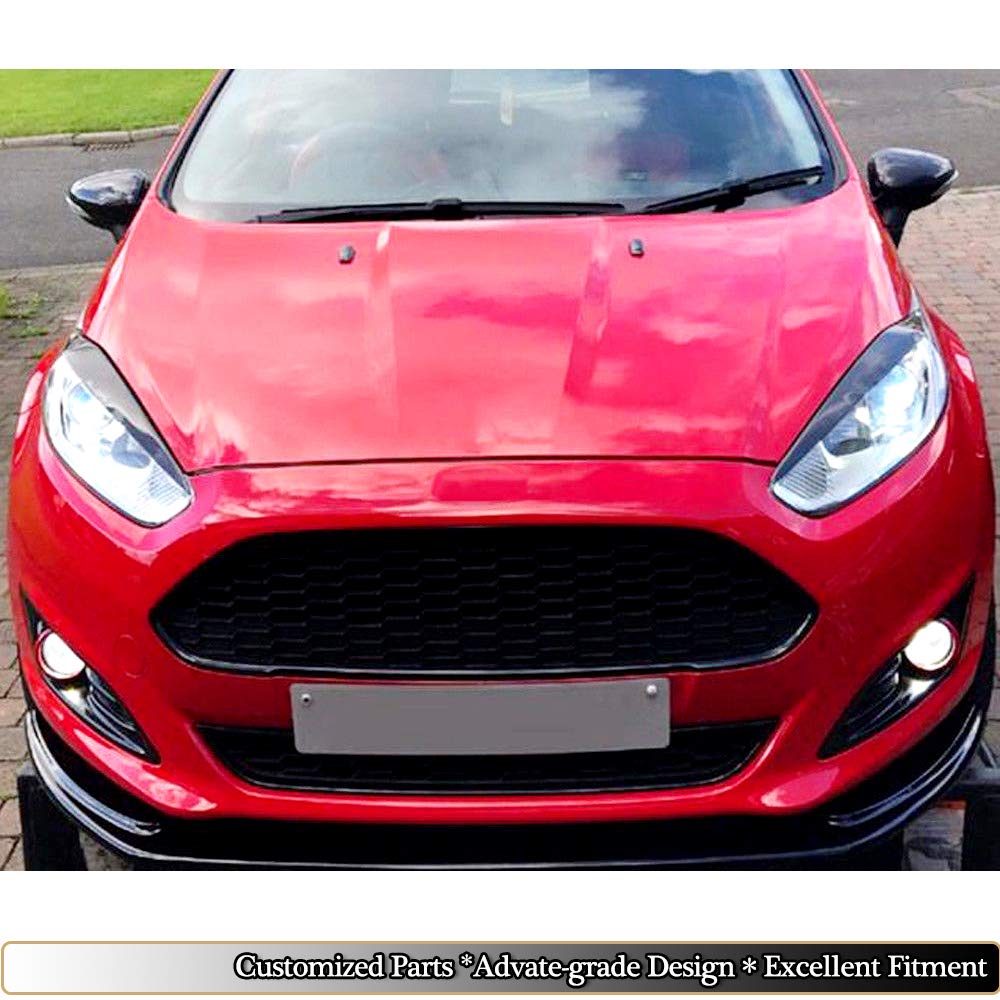 MCARCAR Real Carbon Fiber Headlight Cover Eyelid Trim for Ford Fiesta MK7.5 Facelift (2013-2016) | Custom Fit Front Lamps Eyebrows | Enhances Style & Protection for Daily Driving & Car Shows