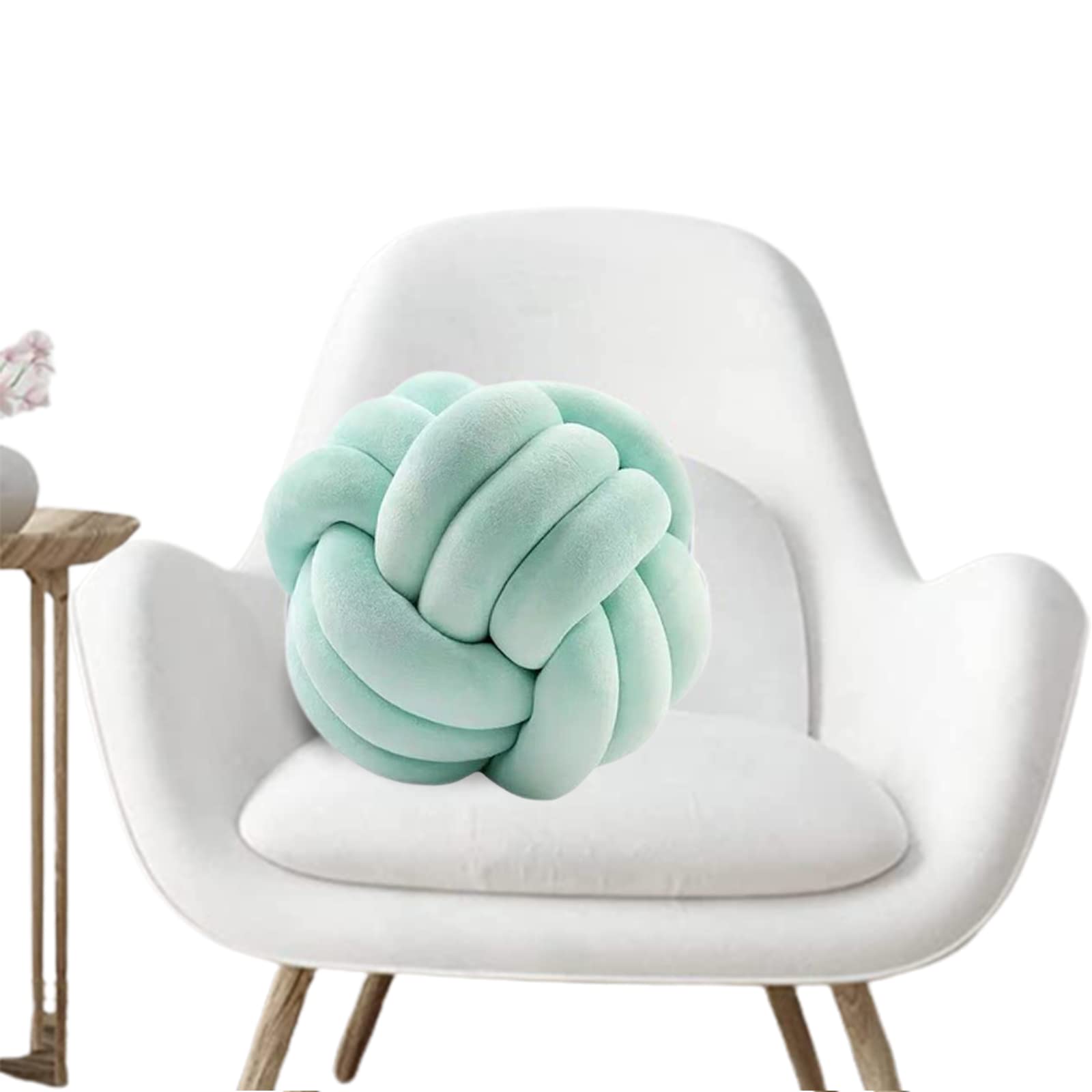 SRHMYJJ Modern Knot Ball Throw Pillow - Light Green Decorative Cushion for Sofa, Bed, Living Room - 10.6 Inch Home Decor Accent Pillow for Cozy Interior Design & Stylish Home Styling