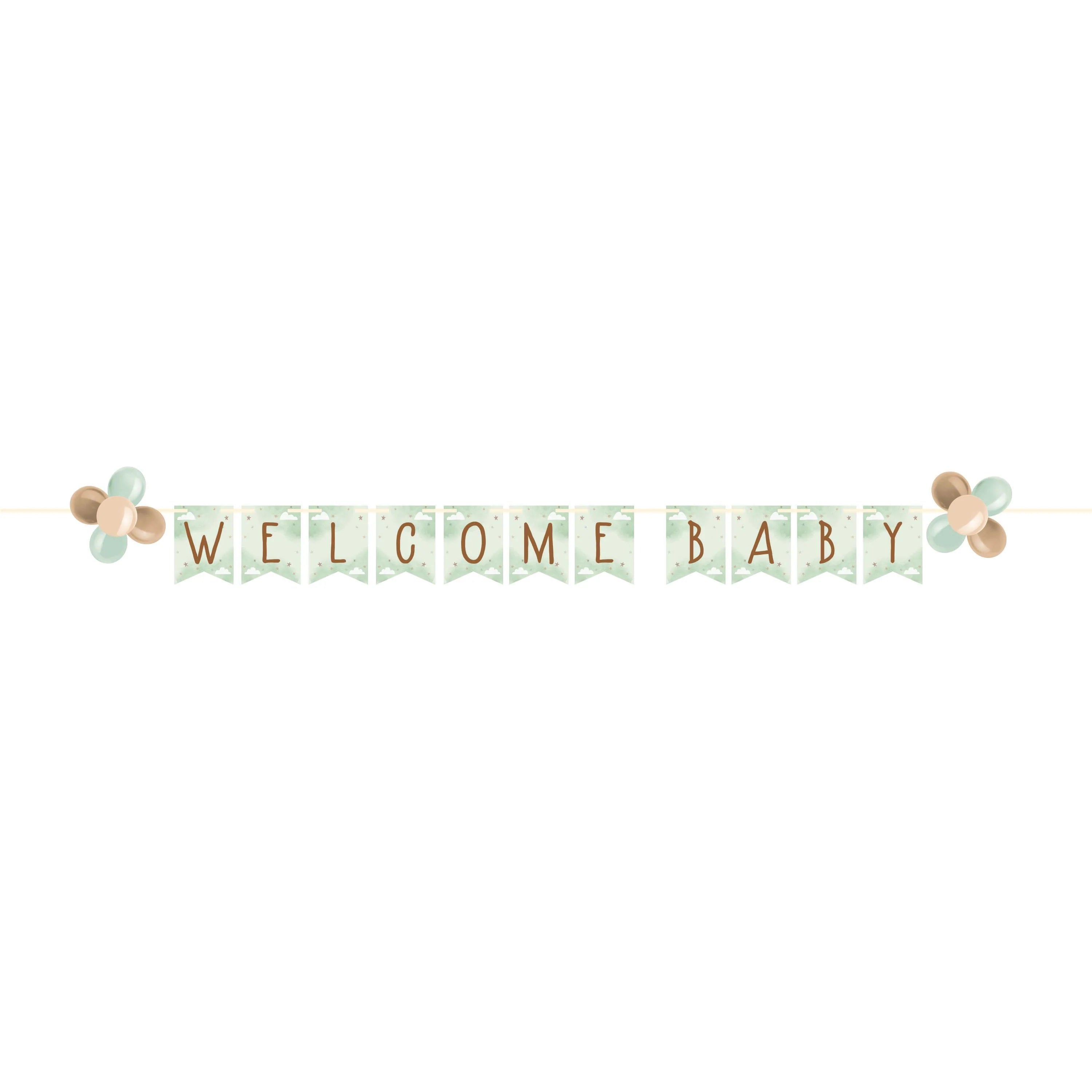 12-Piece Bulk Teddy Bear Ribbon Banner with Latex Balloons - Perfect for Baby Showers, Birthday Parties & Nursery Decorations