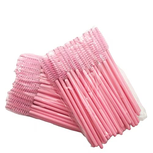 200PCS Pink Eyelash Spoolie Brushes - Disposable Mascara Wands & Eyebrow Brush Cleaner for False Eyelash Extensions & Makeup Application | Perfect for Salon, Home Use & Professional Makeup Artists