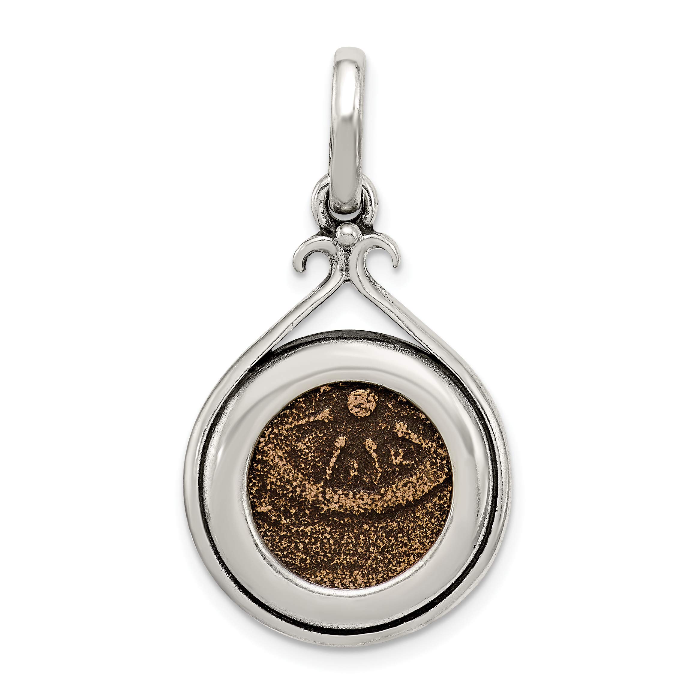 Antiqued Widow's Mite Coin Pendant - Sterling Silver & Bronze Jewelry Gift for Women - Perfect for Biblical Jewelry Collectors & Religious Occasions