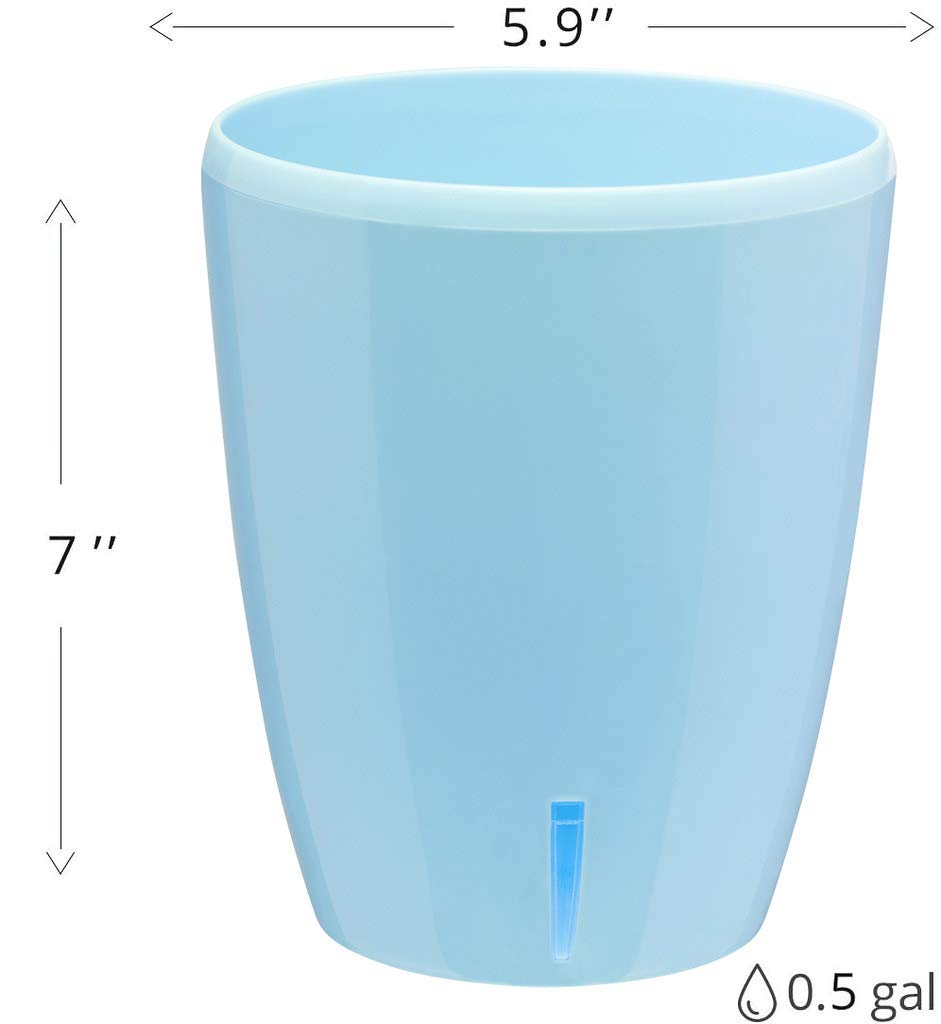 5.5 Inch Self Watering Orchid Pot with Wick System - Blue Decorative Planter with Aeration, Drainage & Water Level Indicator for Healthy Orchid Growth - Perfect for Home, Office & Indoor Garden Decor