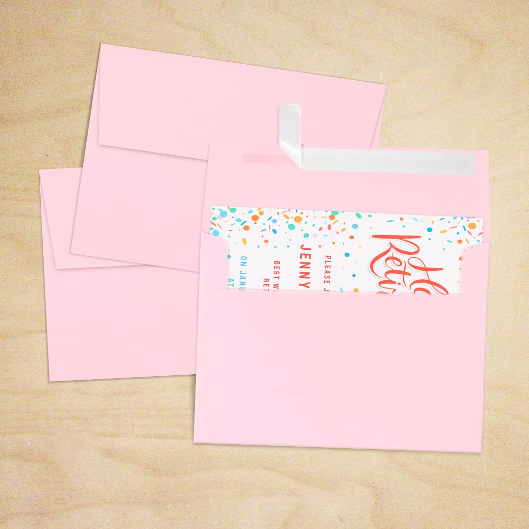 LUXPAPER A7 Invitation Envelopes 5x7 Cards - 80 lb Candy Pink Printable Envelopes with Peel & Press Seal (1000 Pack, 5.25