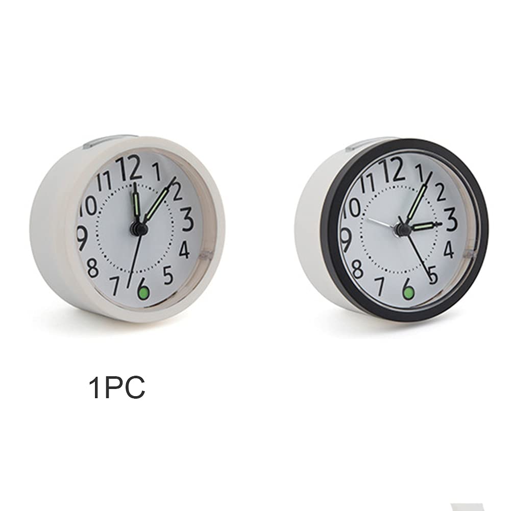 **Silent Analog Alarm Clock - Battery Operated, Non-Ticking, Luminous Nightlight Design with Snooze - Perfect for Bedroom, Office & Travel (Black/White) - Ideal for Nighttime Use, Gentle Wake-Ups & Home Décor**