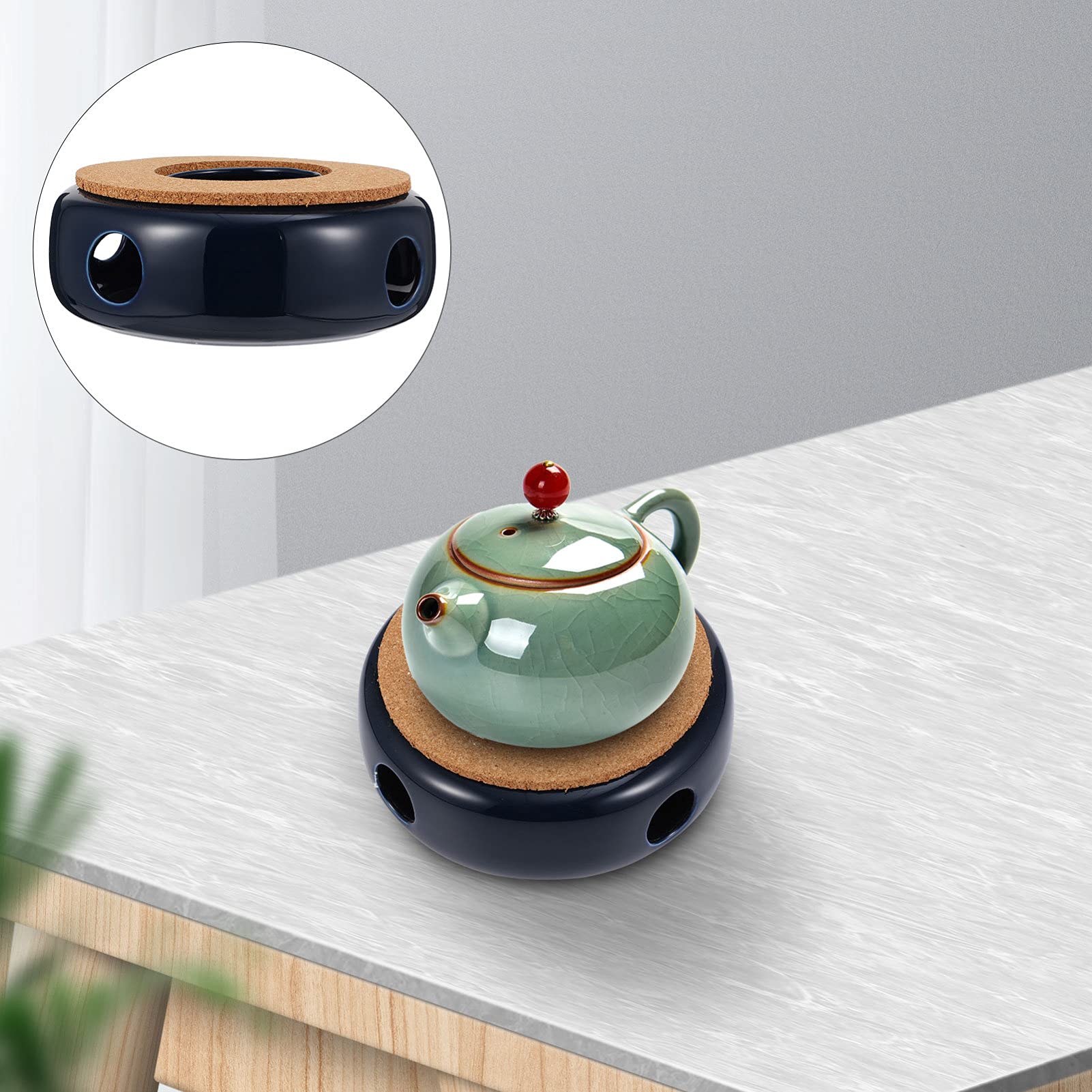 1pc Ceramic Tea Warmer Stove with Candle Holder - Portable Teapot Heater for Tea Lovers, Perfect for Home, Office, and Outdoor Tea Parties