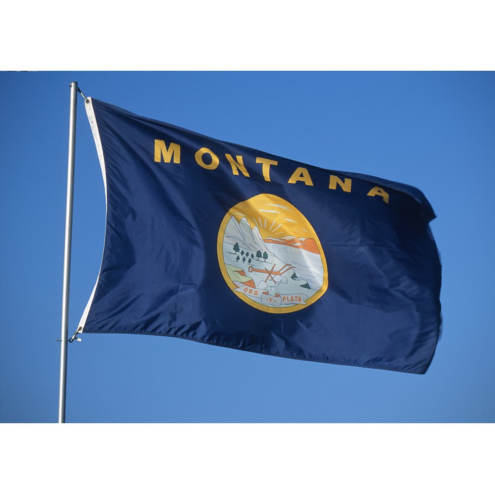 5' x 8' Montana State Flag - Premium Outdoor Nylon USA Made - Fade Resistant & Vivid Colors - Reinforced Hem with Brass Grommets - Perfect for Backyards, Camping & Patriotic Displays