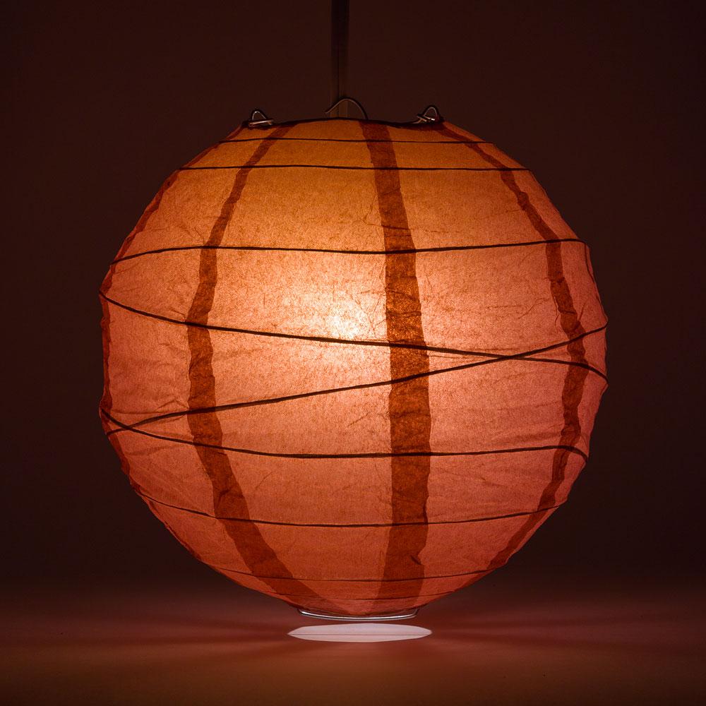 20 Inch Marsala Burgundy Wine Round Paper Lanterns for Party Decorations - Elegant Free Style Ribbing Design for Weddings, Events, and Home Decor