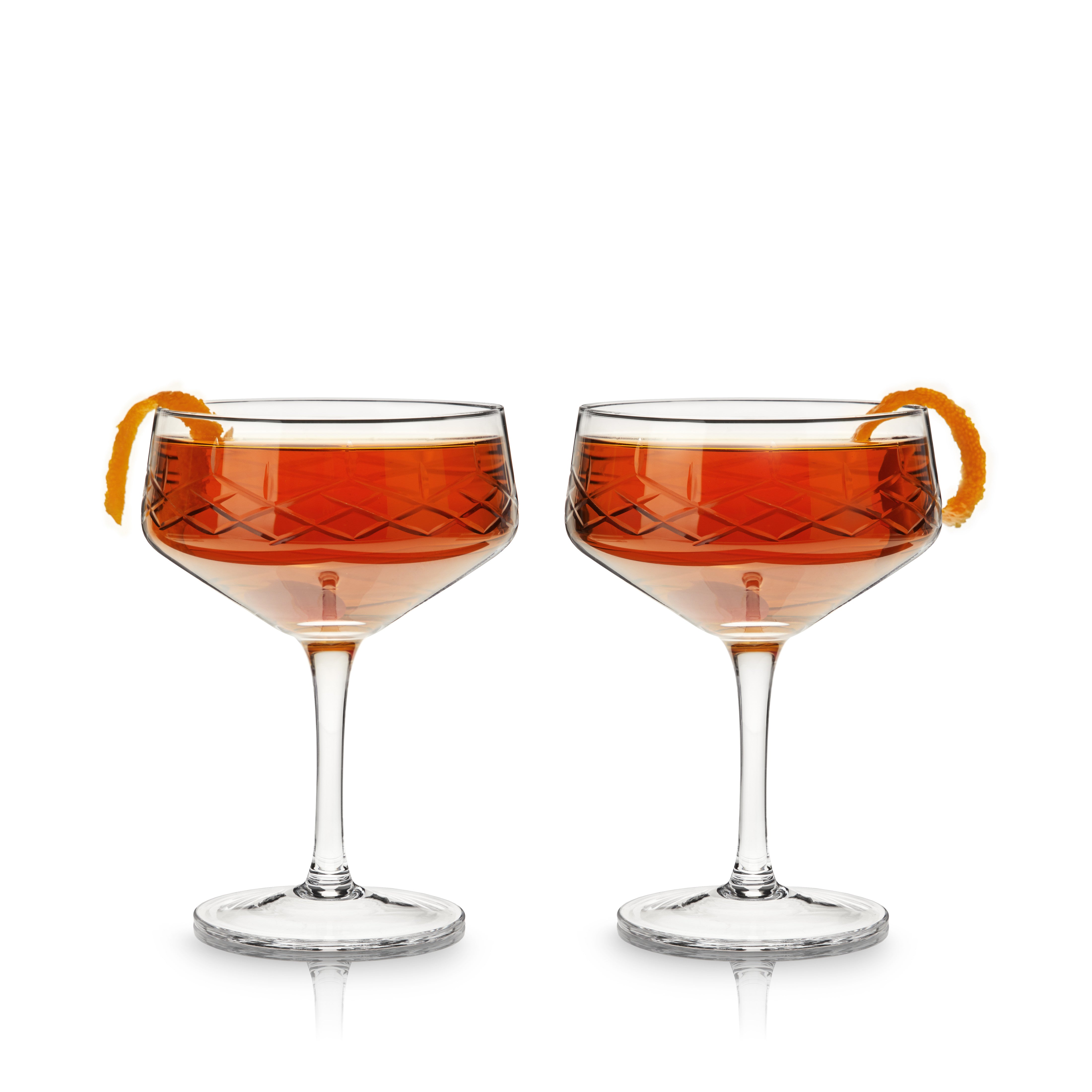 Premium Admiral Crystal Coupe Glasses Set - Elegant Champagne & Cocktail Glasses for Wedding, Party & Special Occasions - 12-Piece Shatter-Resistant Stemware Collection