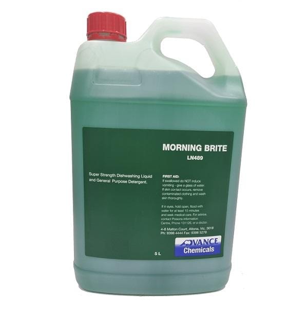 Advanced Chemicals Morning Brite Thick Hand Dishwashing Liquid Detergent - 5 Liter (1.32 Gallon) for Kitchen, Restaurant & Home Use - Powerful Grease Cutting Formula for Tough Stains