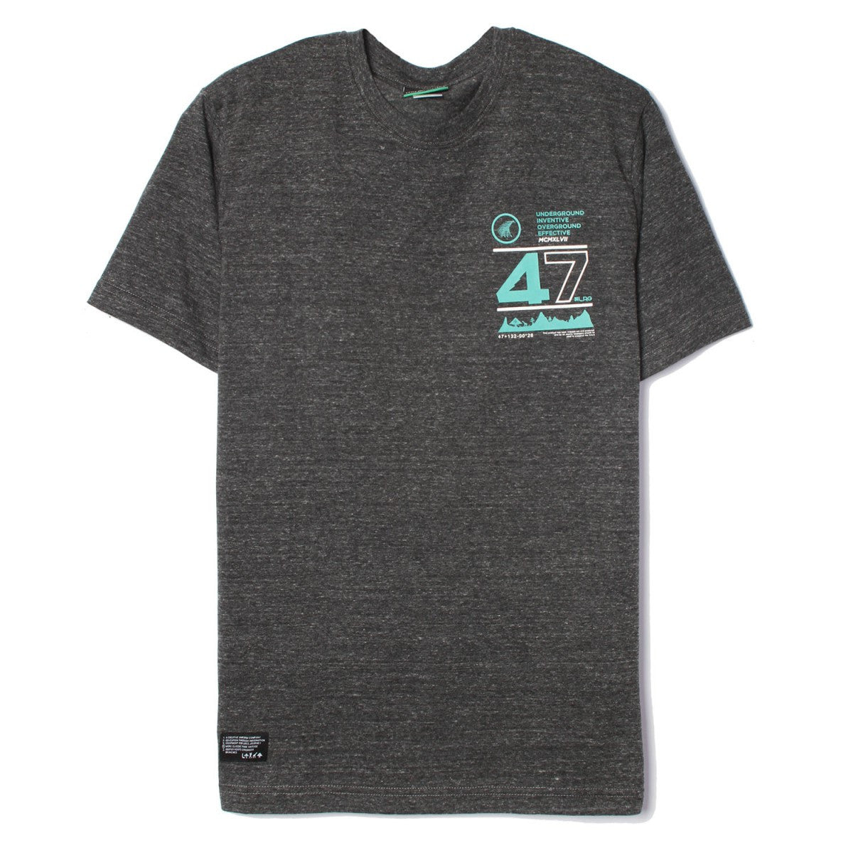 LRG TREK 47 TEE Black Heather Men's Graphic T-Shirt - Casual Streetwear for Outdoor Adventures & Everyday Wear