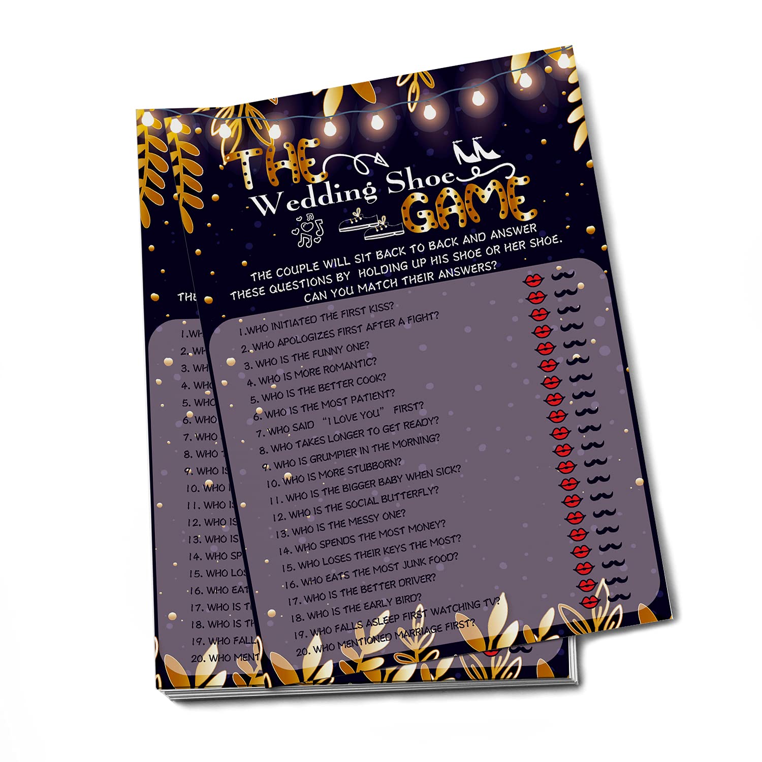 Bridal Shower Game Cards - 30 Pack Fun Wedding Shoe Game for Engagement Parties & Bachelorette Celebrations | Perfect Icebreaker Activity for Couples & Guests