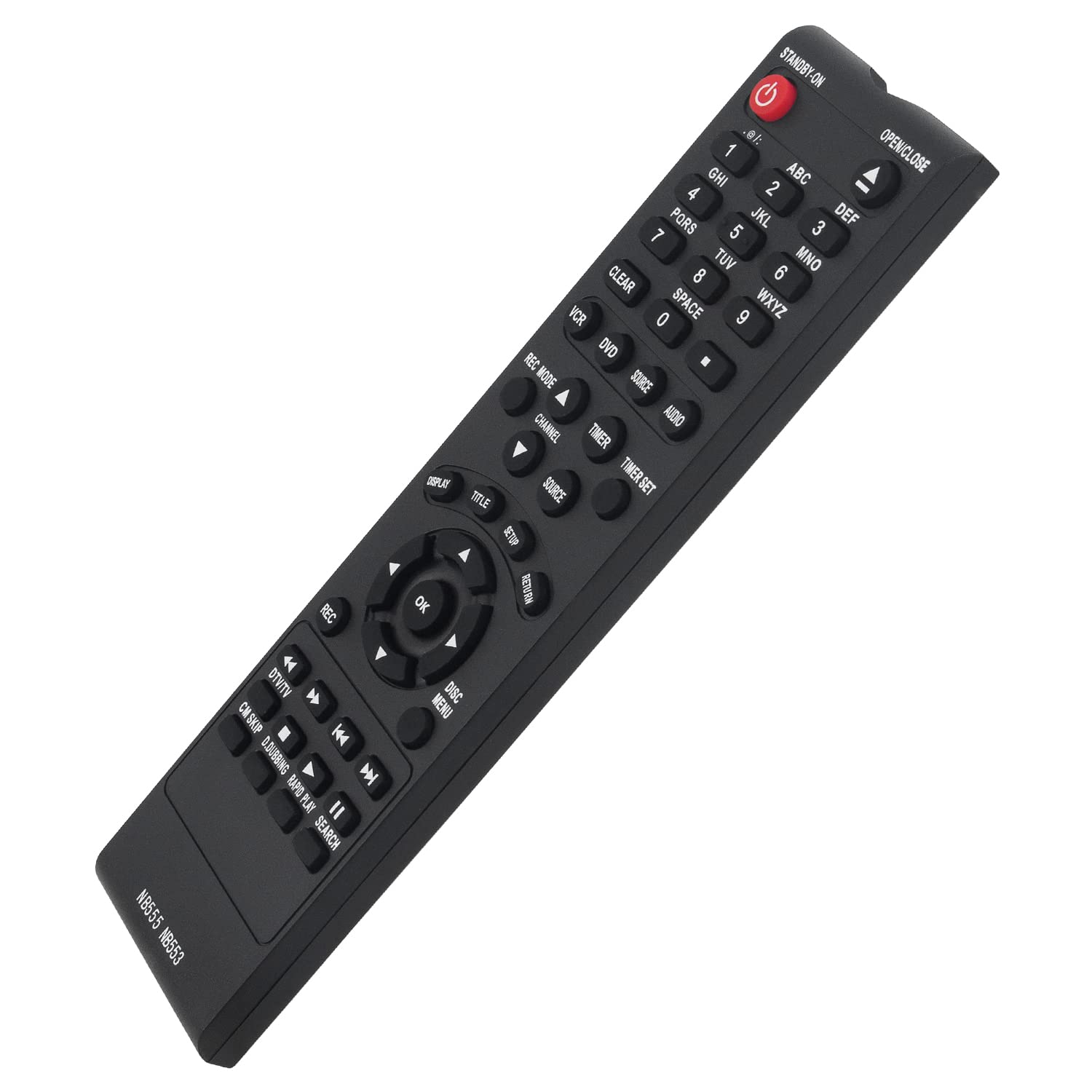 NB553 NB553UD NB555 NB555UD Replacement Remote Control for Magnavox DVR ZV450MW8 ZV450MW8A ZC352MW8 ZC350MS8 ZC352MW8B - Perfect for Home Entertainment & Digital Recording