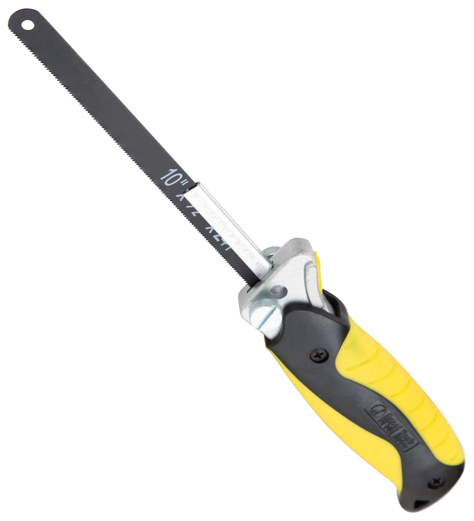 GreatNeck True Close Quarter Hacksaw - 10 Inch Carbon Steel Blade & Aluminum Frame for Cutting Wood, PVC, Foam, Brass | Heavy Duty & Comfortable Grip | Perfect for DIY Projects, Plumbing, and Home Repairs (Model 80070)