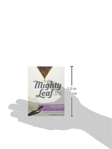 Premium Vanilla Bean Black Tea Bags - Mighty Leaf Whole Leaf Tea, 15 Pyramid Sachets, Caffeinated with Natural Flavors - Perfect for Hot Brewing or Iced Tea at Home, Office & Relaxation