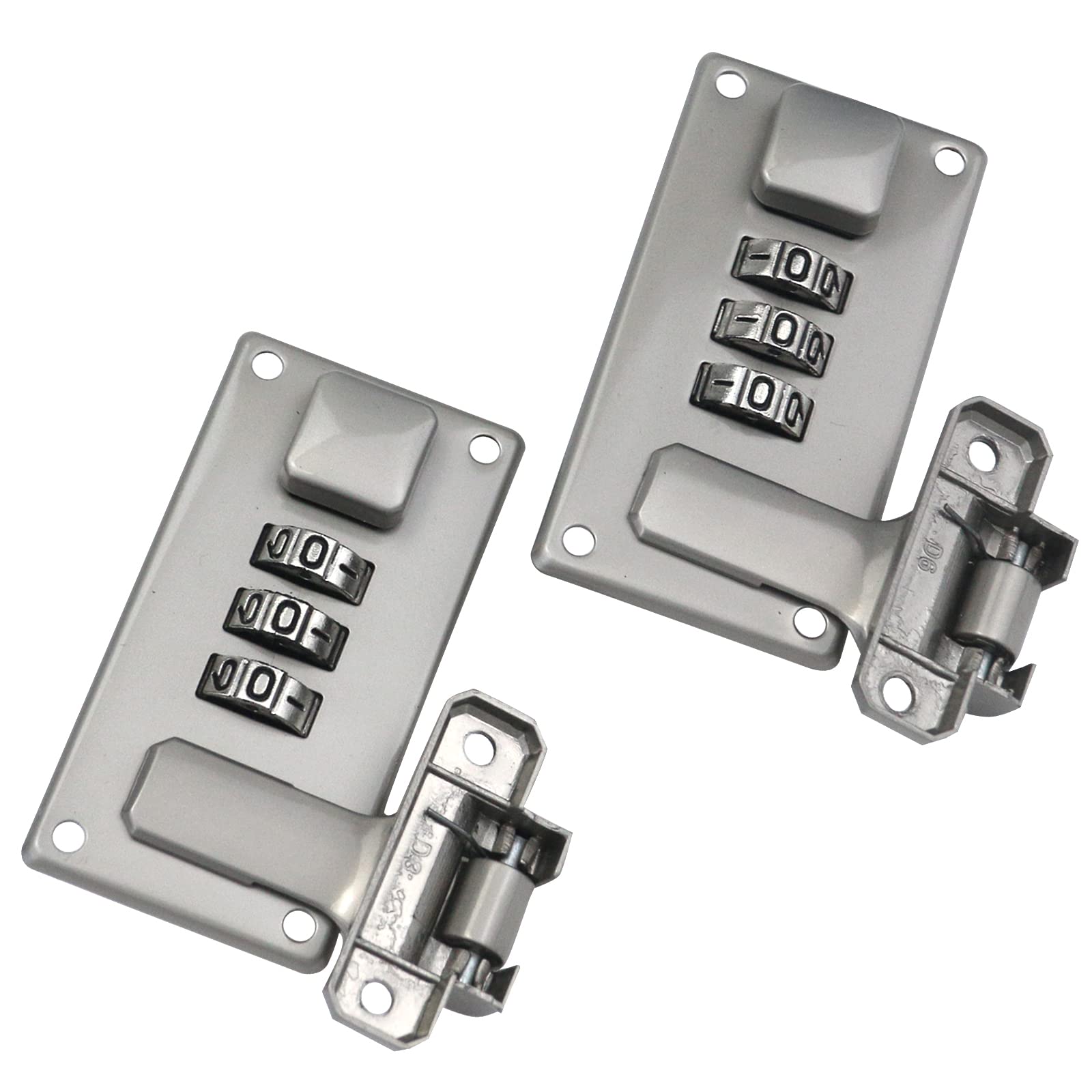 2-Pack Vanity Case Buckle with 3-Position Combination Lock - Pearl Nickel Finish Luggage Lock for Suitcases, Toolboxes & Travel Accessories - Secure Your Valuables During Travel & Storage