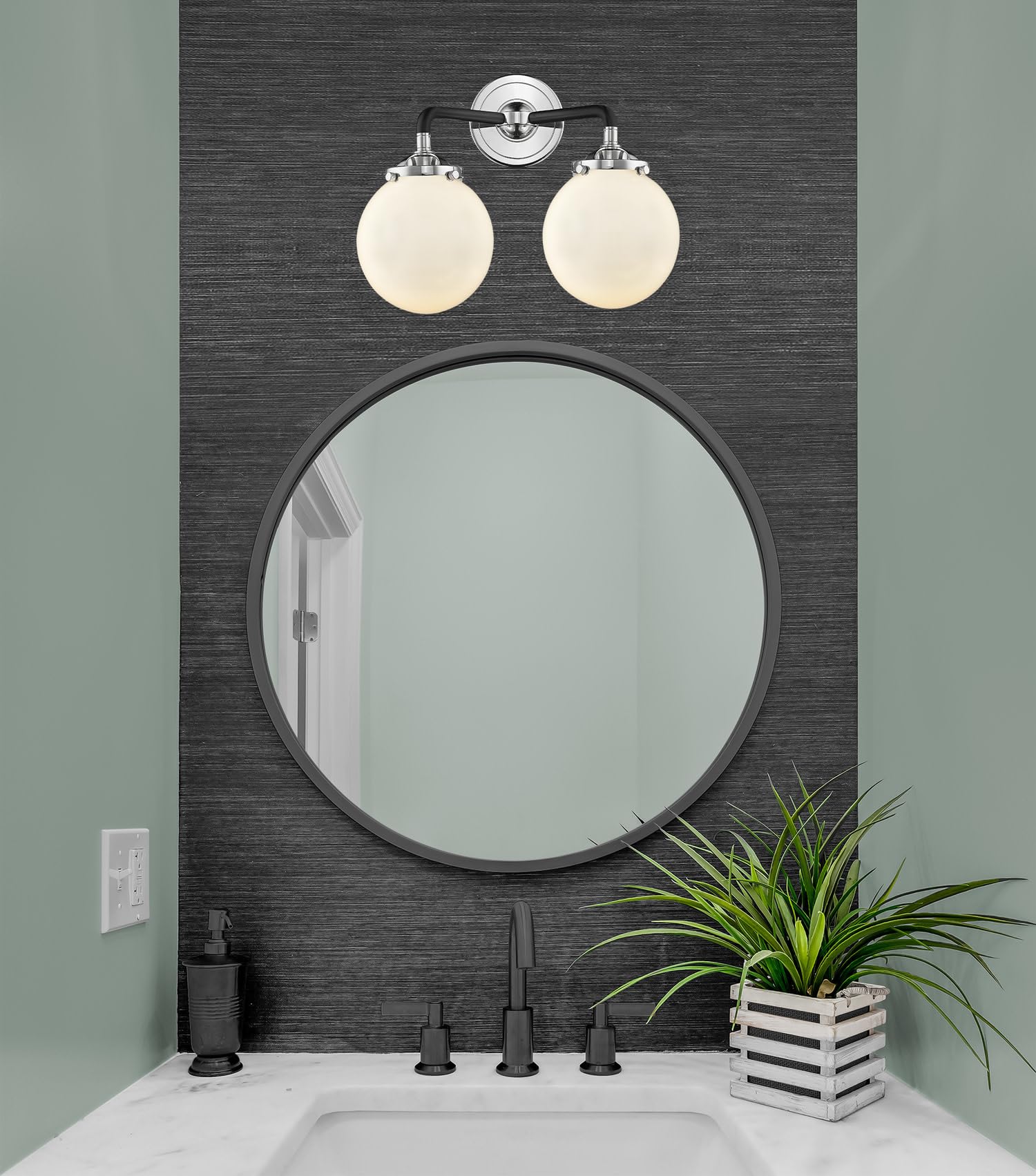 Innovations 284-2W-OB-G204-6 2 Light Wall Sconce in Oil Rubbed Bronze Finish - Perfect for Bedroom, Hallway, and Living Room Lighting Decor