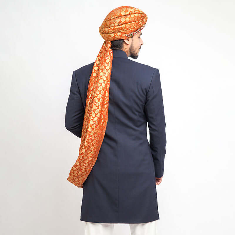 Elegant Black Velvet Sherwani for Men - Slim Fit Indian Wedding Suit | Perfect for Grooms, Gala Events & Cultural Celebrations