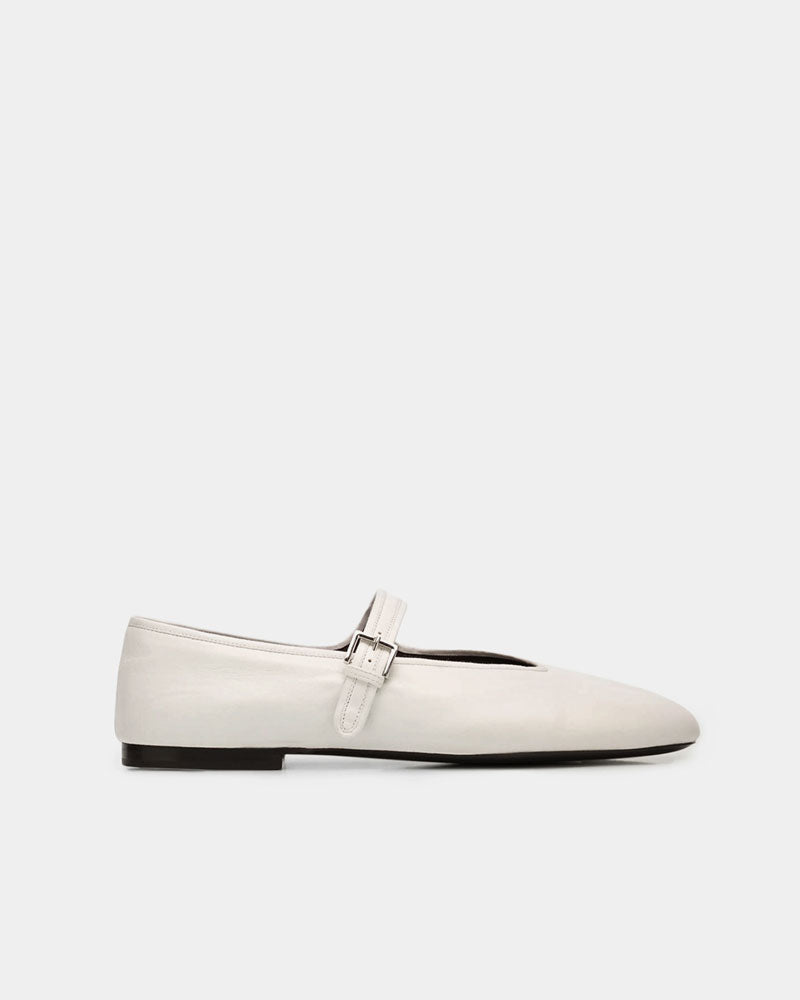 White Nappa Leather Ballet Flats for Women - Comfortable Slip-On Shoes for Work, Wedding & Casual Wear | Soft Genuine Leather Loafers