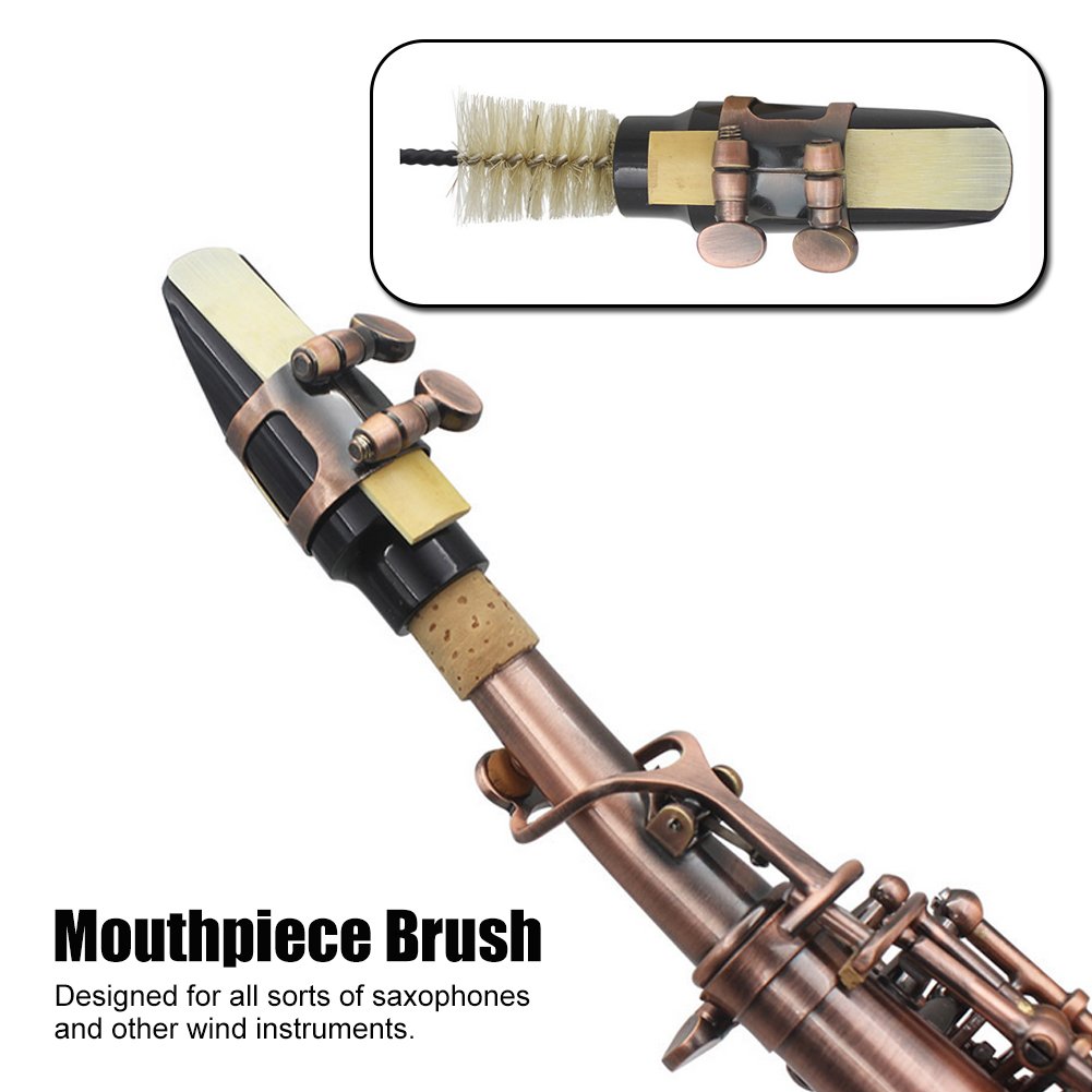 10-in-1 Saxophone Cleaning Kit with Cloth, Mouthpiece Brush & Mini Screwdriver Set - Professional Maintenance Tools for Saxophone, Clarinet, Trumpet - Perfect for Musicians, Band Practice & Instrument Care