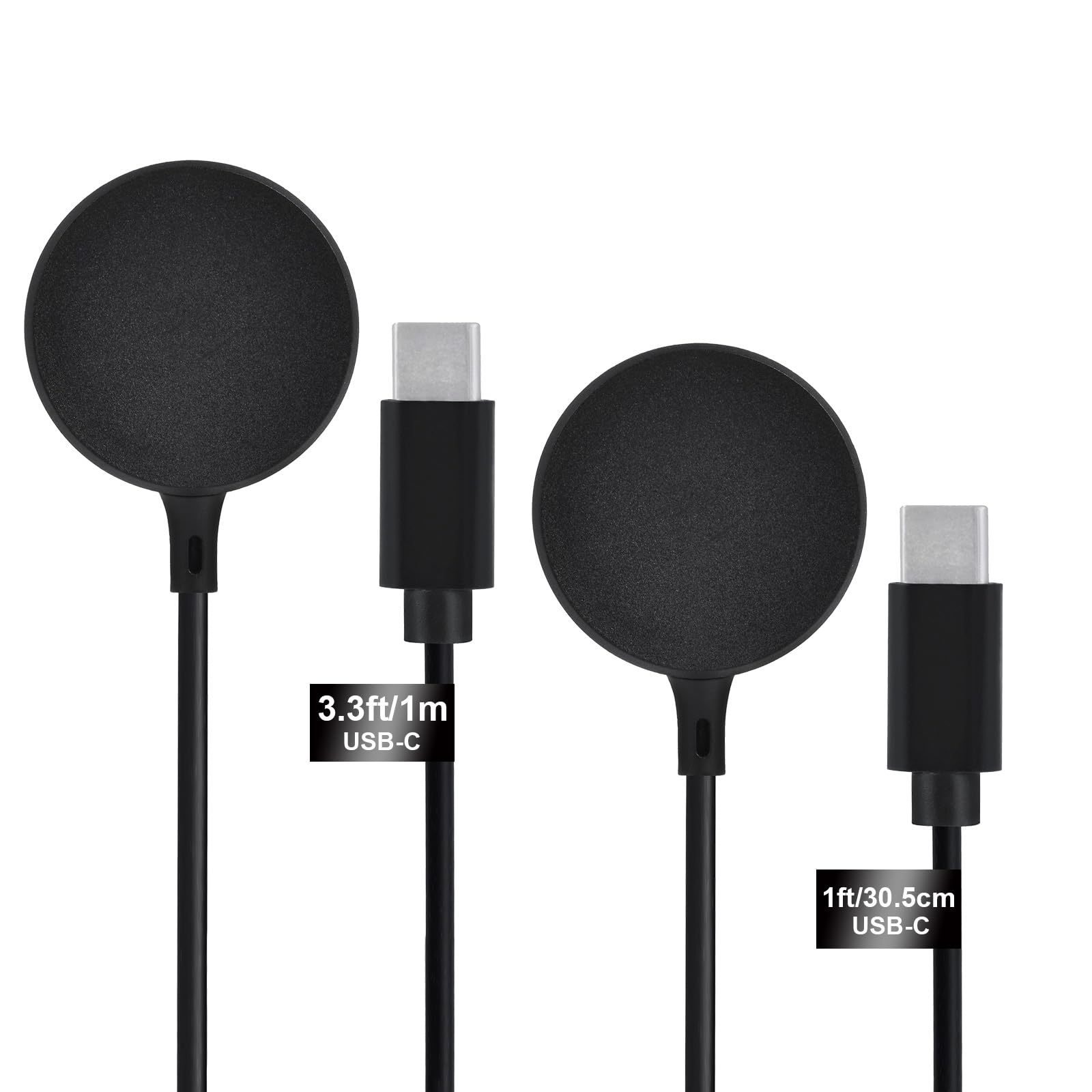 COSOOS 2-Pack USB C Charger for Samsung Galaxy Watch6/6 Classic/5/5 Pro/4/4 Classic/3/Active 2/1 - 1m Long & 30cm Short Replacement Type C Wireless Charging Cables - Fast Charging for Home, Office & Travel