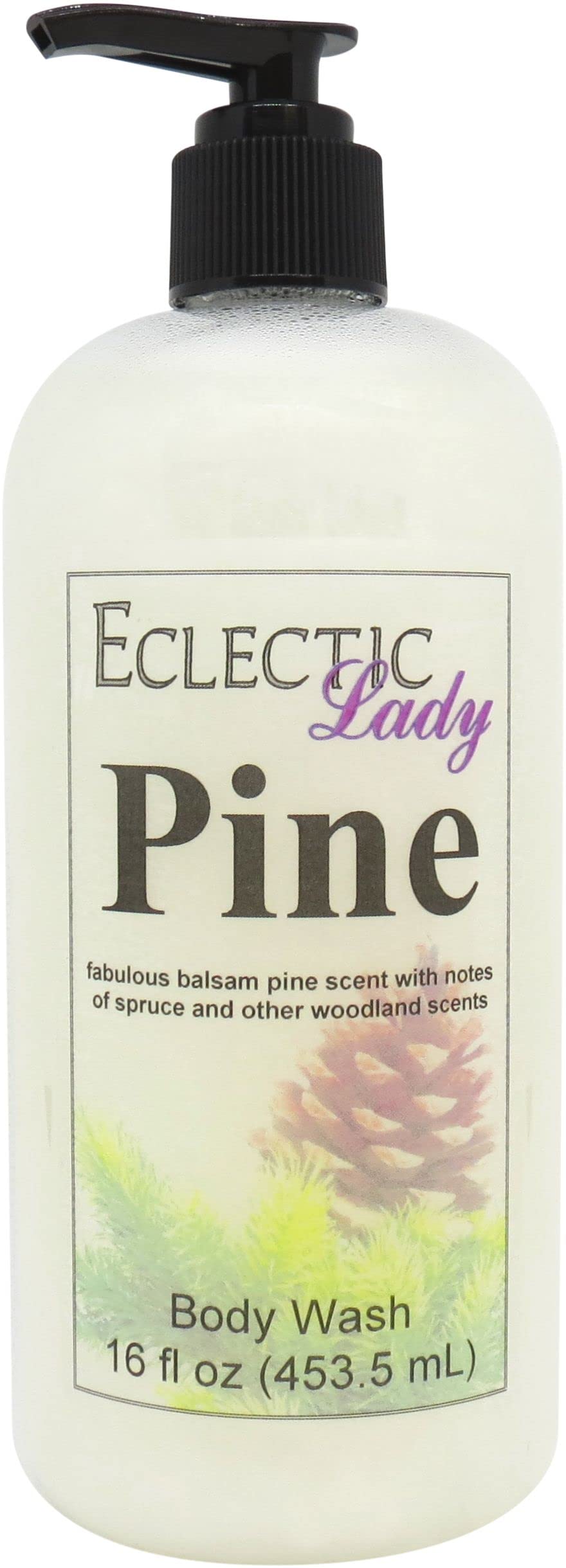 Organic Pine Scented 3-in-1 Body Wash, Bubble Bath & Hand Soap - Phthalate-Free Liquid Pearl Cleanser for Women, Handcrafted in USA (16 oz) | Perfect for Spa Days, Relaxing Baths & Gentle Hand Cleansing