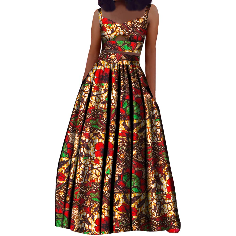 Stylish African Print Dresses for Women - Elegant 2-Piece Ankara Kente Outfit for Parties, Weddings & Special Occasions | Traditional African Fashion for Casual Wear & Cultural Events