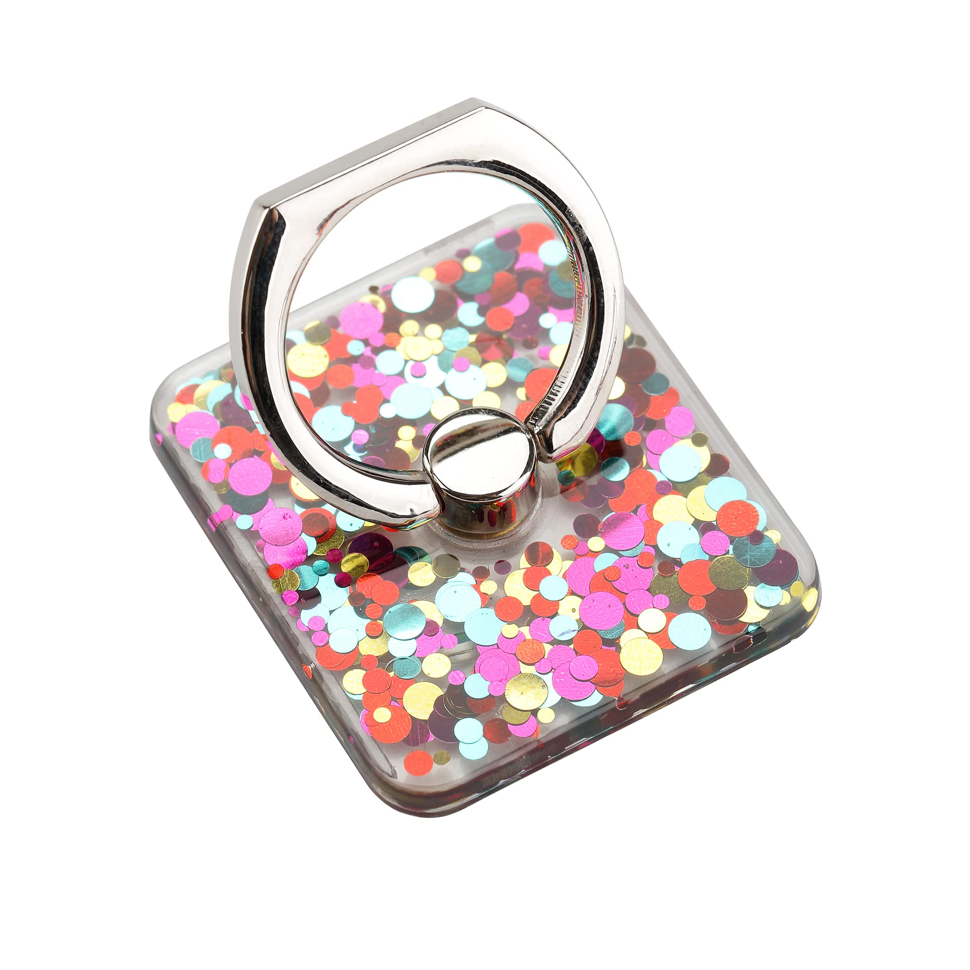 360° Rotating Phone Ring Holder for iPhone & Android - Secure Grip & Stand for All Smartphones - Glitter Confetti Design for Daily Use