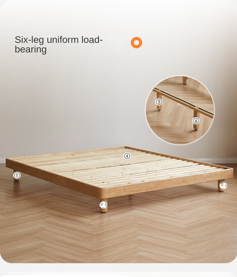 Pine Solid Wood Minimalist Platform Bed - No Headboard - Modern Scandinavian Style Bed Frame for Small Spaces - Perfect for Apartments, Dorms & Tiny Homes
