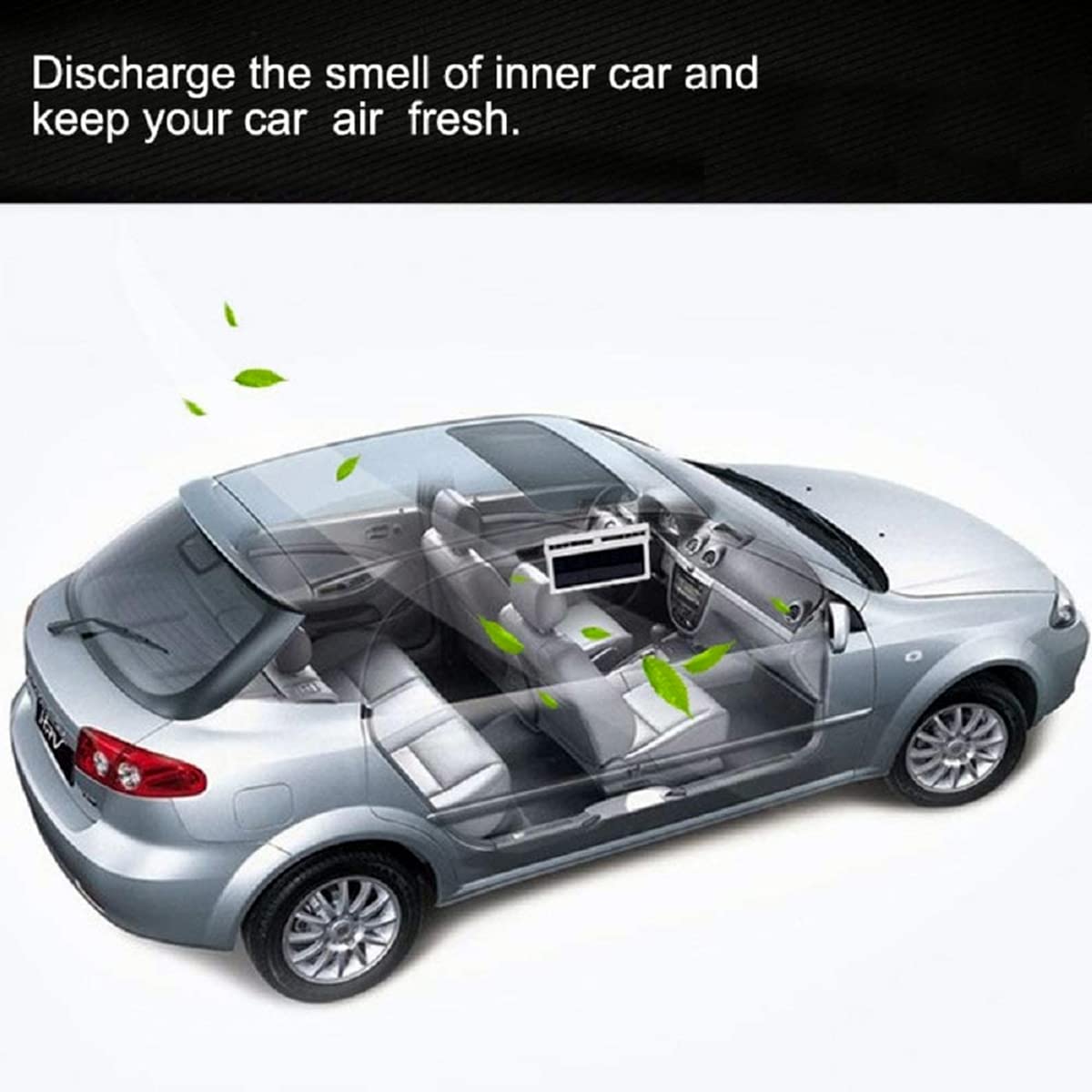 Solar Powered Car Window Fan - Energy Efficient Auto Ventilation & Air Purifier for Front/Rear Windows - Perfect for Hot Weather & Parked Car Cooling