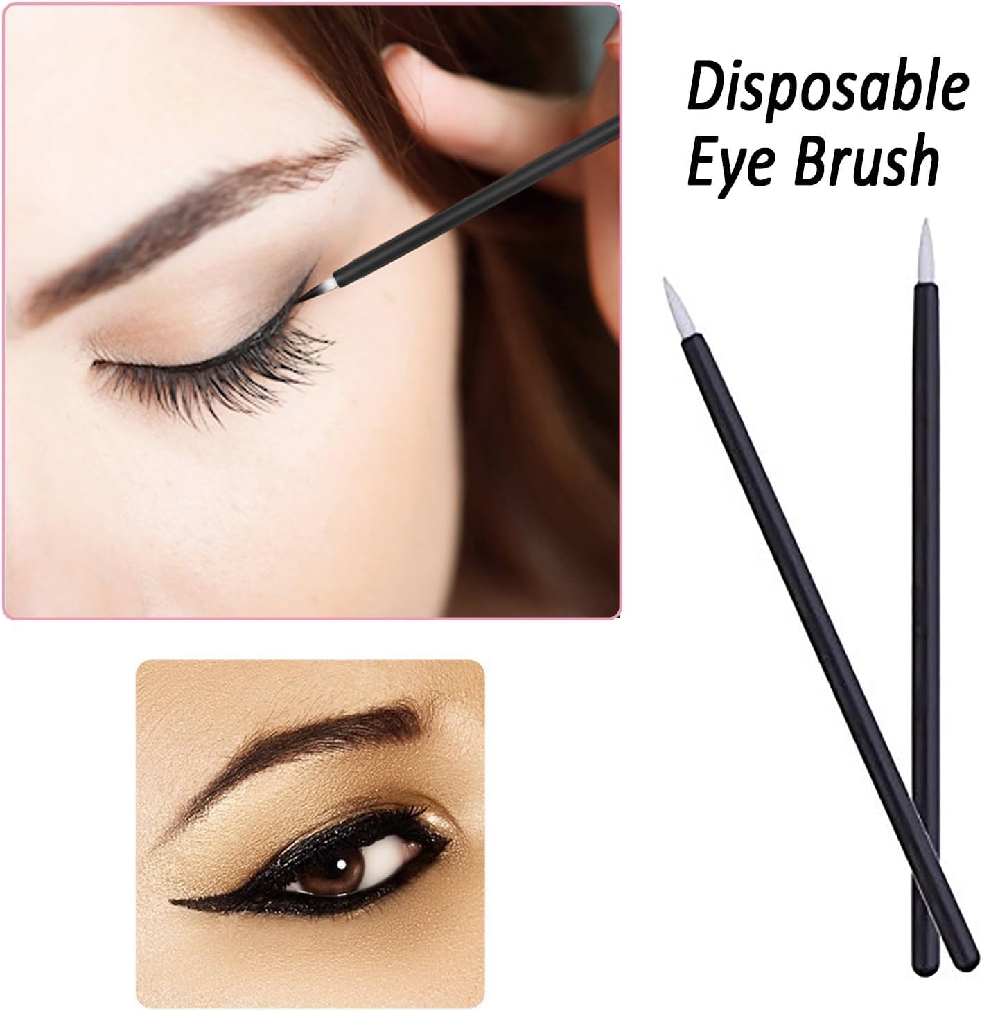 Disposable Eyeliner Brush Set - 20 Fine Point Eye Shadow & Lip Liner Applicators - Professional Makeup Tools for Precise Eyeliner, Eyeshadow & Lipstick Application - Perfect for Daily Makeup, Salon Use & Travel