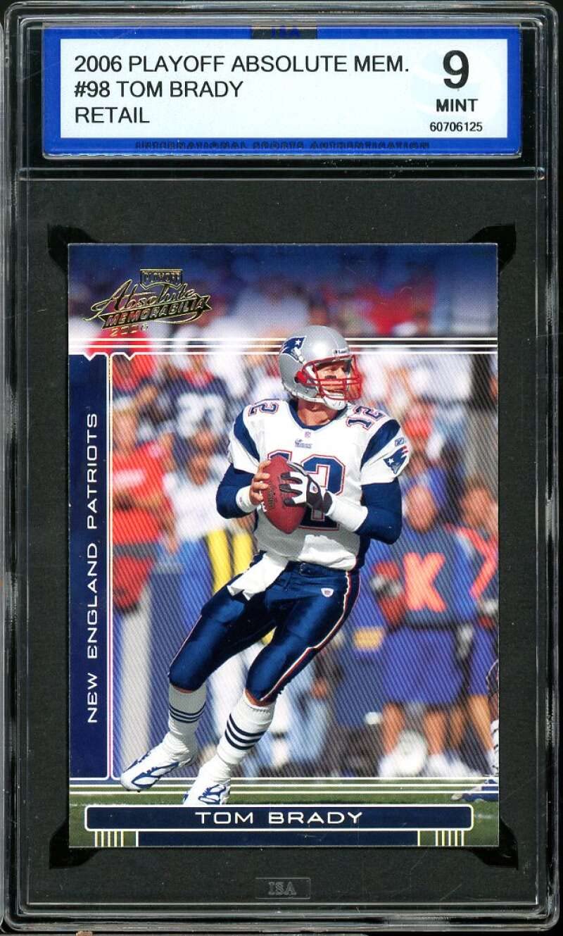 2006 Playoff Absolute Memorabilia #98 Tom Brady Football Card - PSA 9 Mint Condition - Rare Collectible for NFL Fans & Sports Memorabilia Enthusiasts (Perfect for Display, Investment & Gifting)