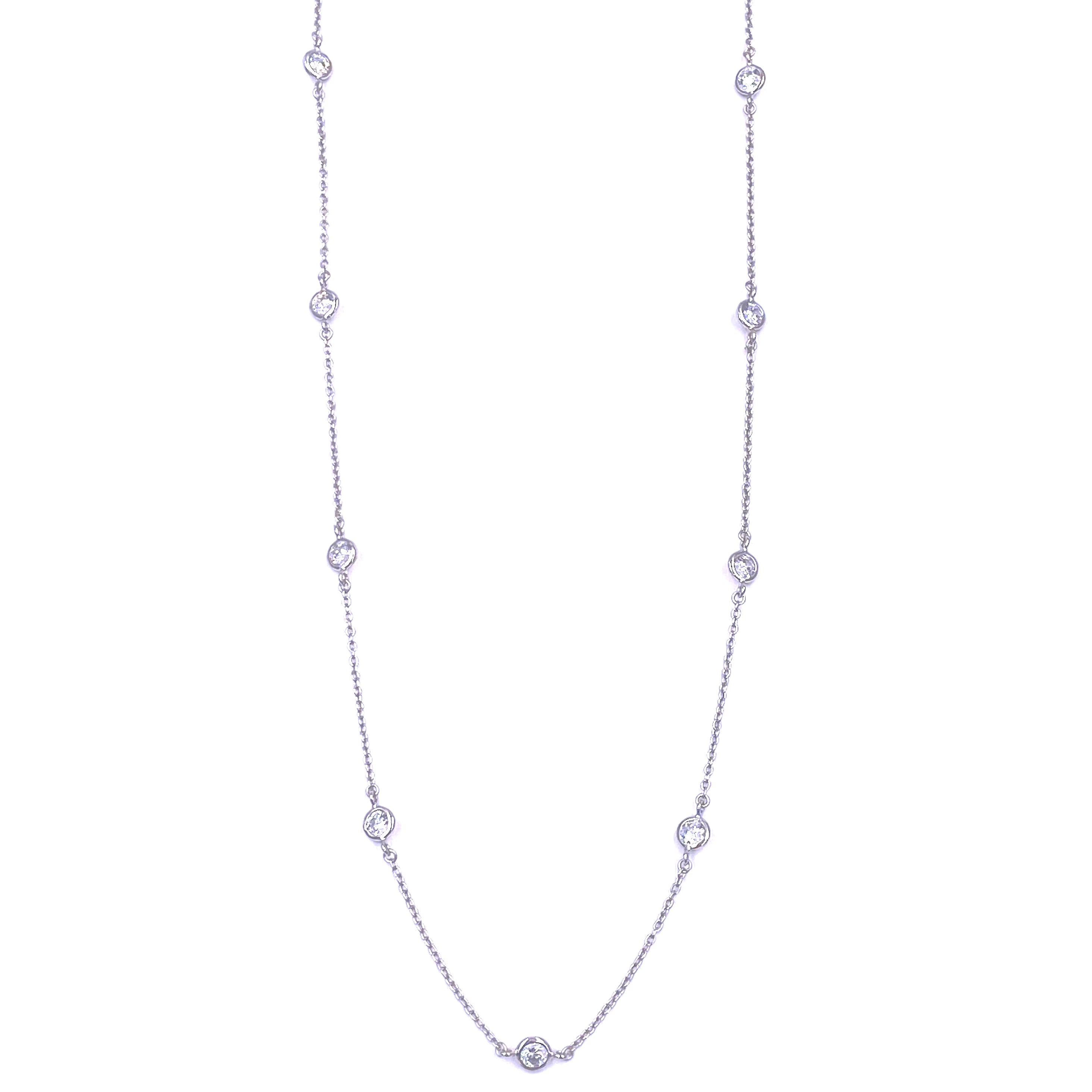 Ashley Gold Sterling Silver CZ By The Yard Necklace - Elegant Layering Piece for Everyday Wear & Special Occasions