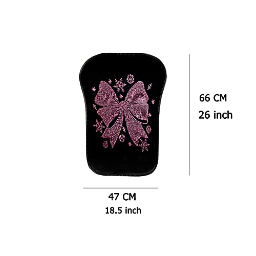 2pcs Rhinestone Diamond Bow Plush Car Seat Covers - Universal Fit for Auto Interior, Bling Backrest Protector (Pink) | Perfect for Luxury Cars, Weddings & Special Events