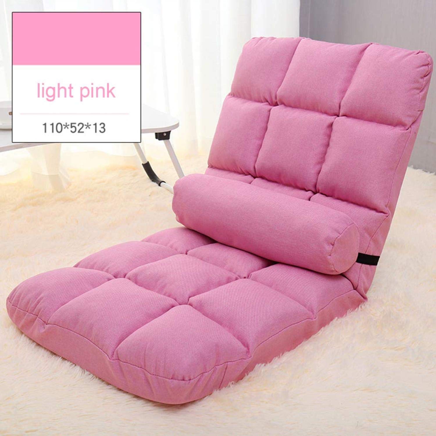 GJZM Comfortable Pink Bean Bag Sofa - Removable & Washable Fabric, Lightweight Tatami Lazy Chair for Adults - Perfect for Bedroom, Living Room, Dorm or Game Room Relaxation