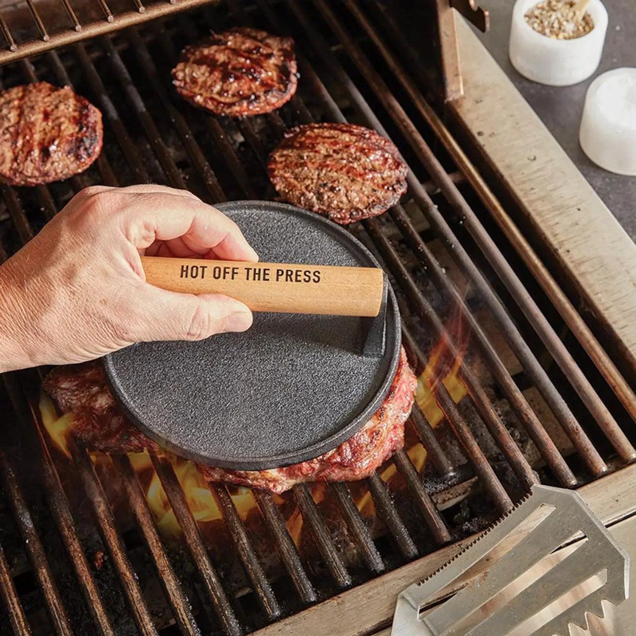Premium Stainless Steel Meat Press - Heavy Duty Smash Burger Press for Juicy Homemade Burgers, Patties & Sandwiches - Perfect for BBQ, Grilling & Kitchen Cooking