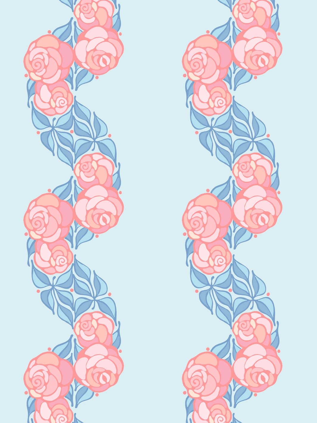 Barbie™ Groovy Floral Stripe Wallpaper - Baby Blue Peel & Stick Wallpaper for Nursery, Kids Room & Home Decor