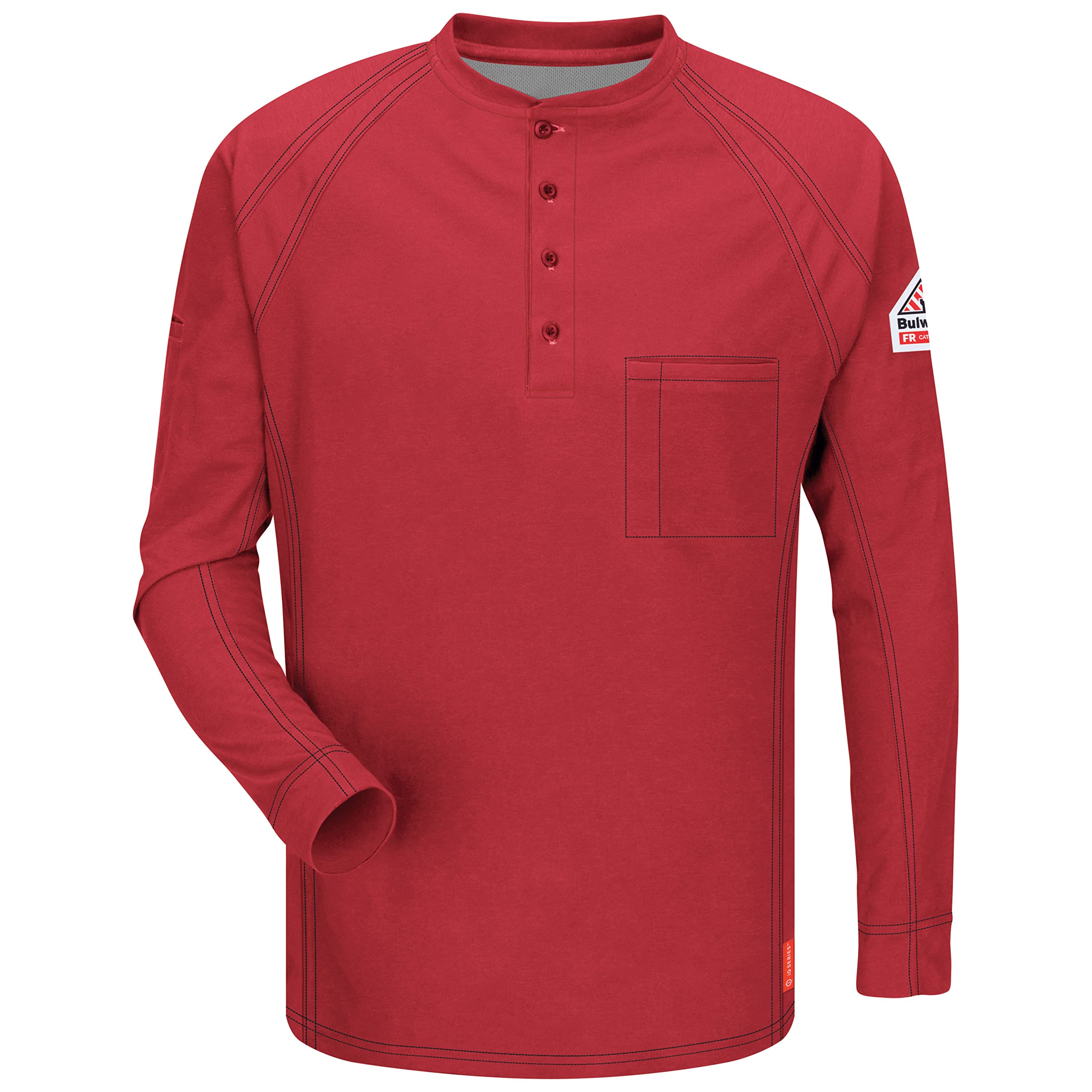 Bulwark FR Men's IQ Series Comfort Knit Flame Resistant Henley Shirt - Workwear for Electricians, Welders & Industrial Safety Professionals