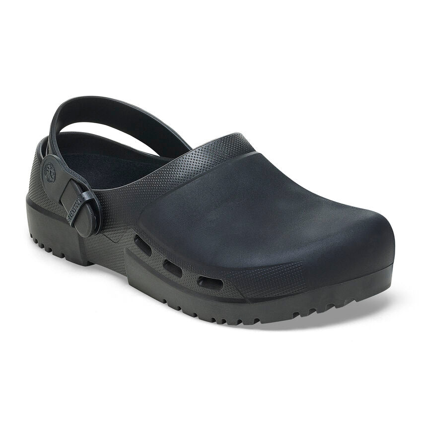 Birkenstock Birki Air 2.0 Polyurethane Work Shoes for Men & Women - Jet Black Slip-Resistant Professional Kitchen Shoes for Chefs, Nurses, and Restaurant Workers