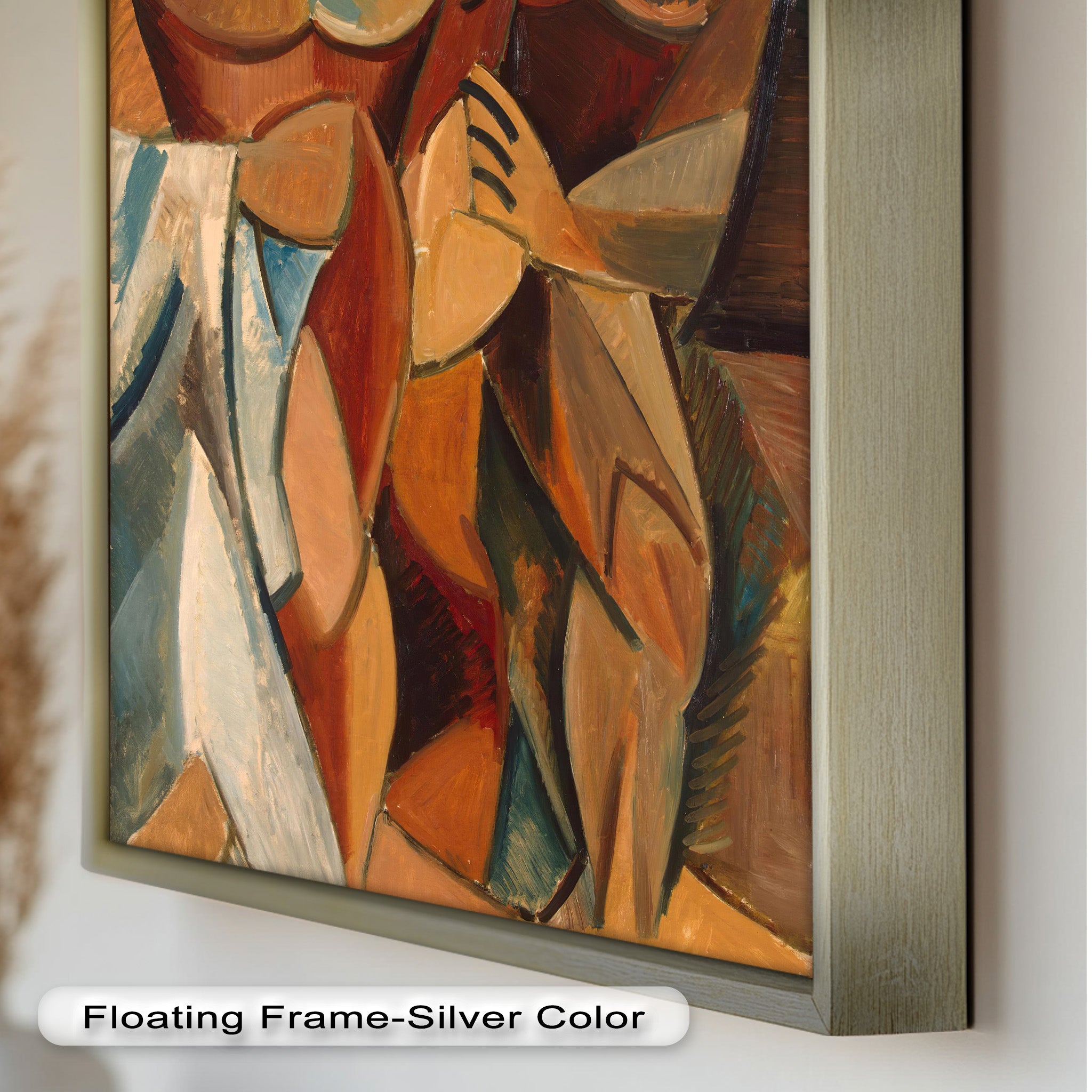 Abstract Earth Tone Picasso Oil Painting - Modern Art Wall Decor for Living Room, Office & Bedroom