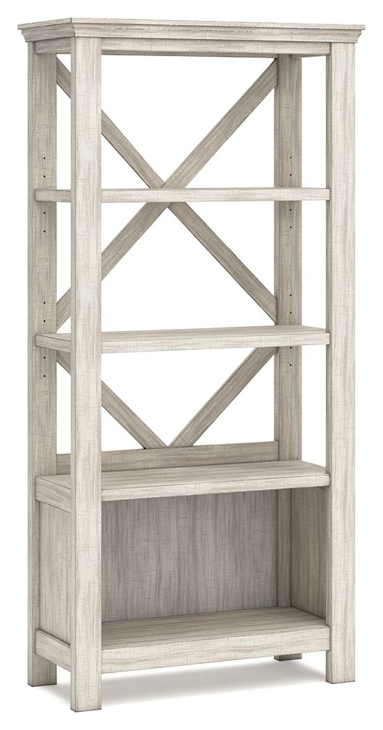 Stylish Whitewash Large Bookcase for Home & Office - Perfect for Living Room, Bedroom, or Study Organization