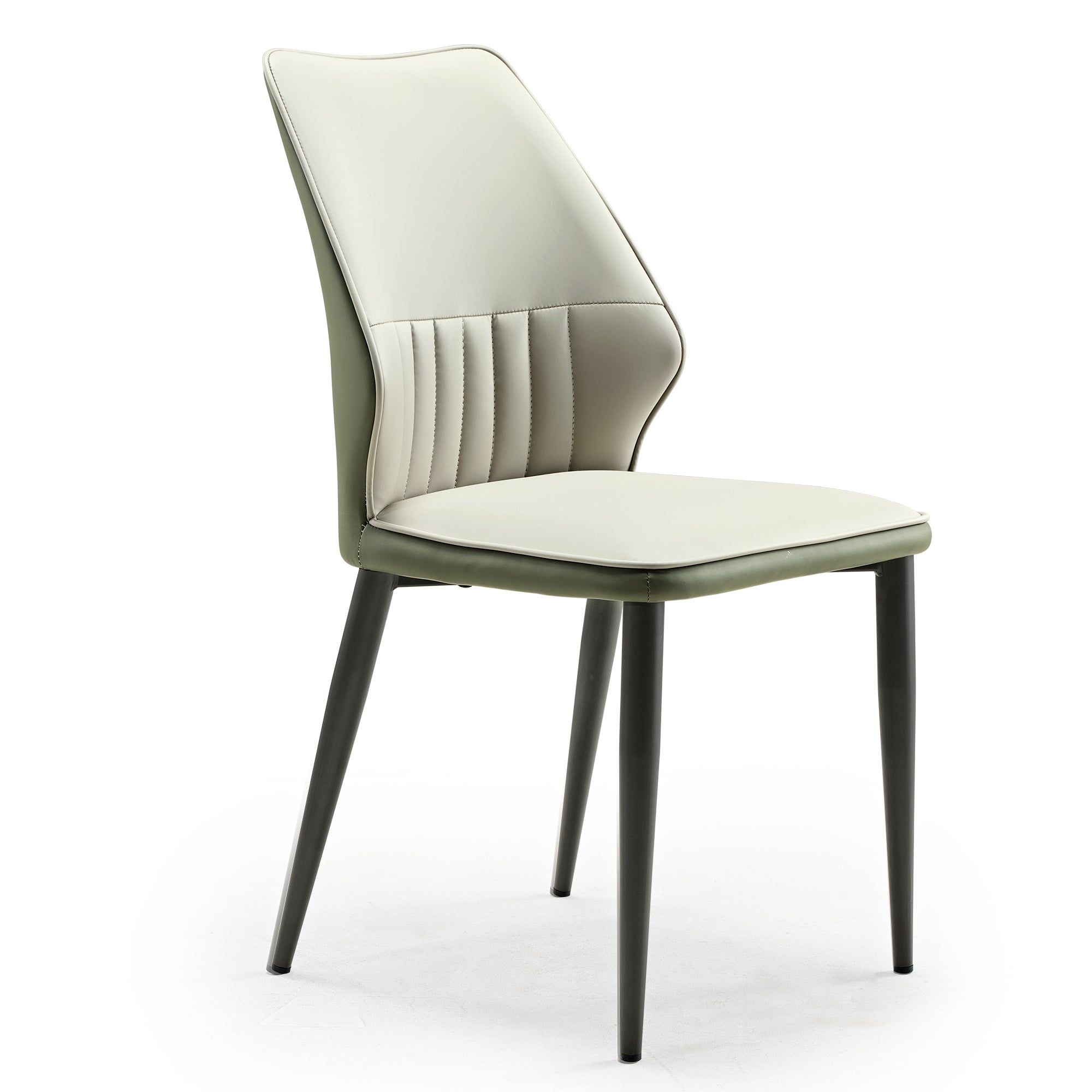 Ember Upholstered Dining Chairs Set of 2 - Modern Gray & Bottle Green Side Chairs for Kitchen, Dining Room & Breakfast Nook
