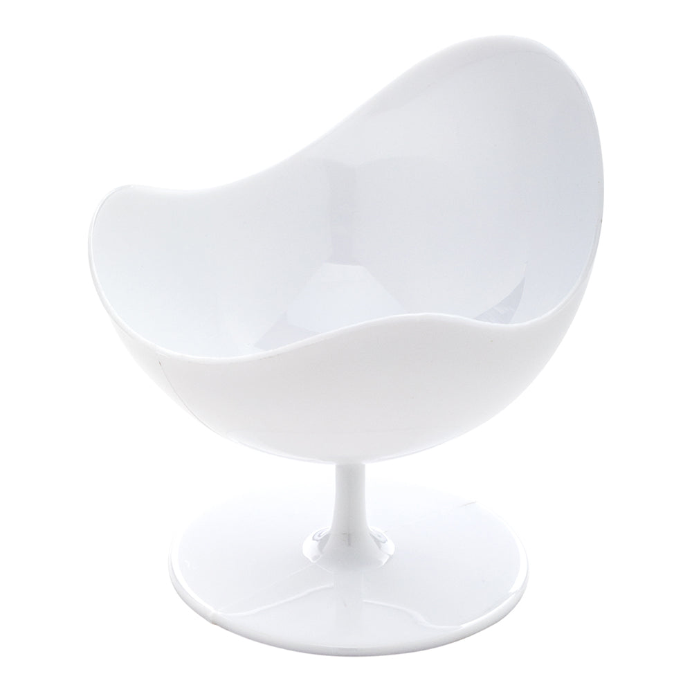 100 Pack 2 oz Round White Plastic Ball Chairs & 100 Silver Mini Plastic Spoons - Perfect for Party Favors, Ice Cream Scoops, and DIY Crafts