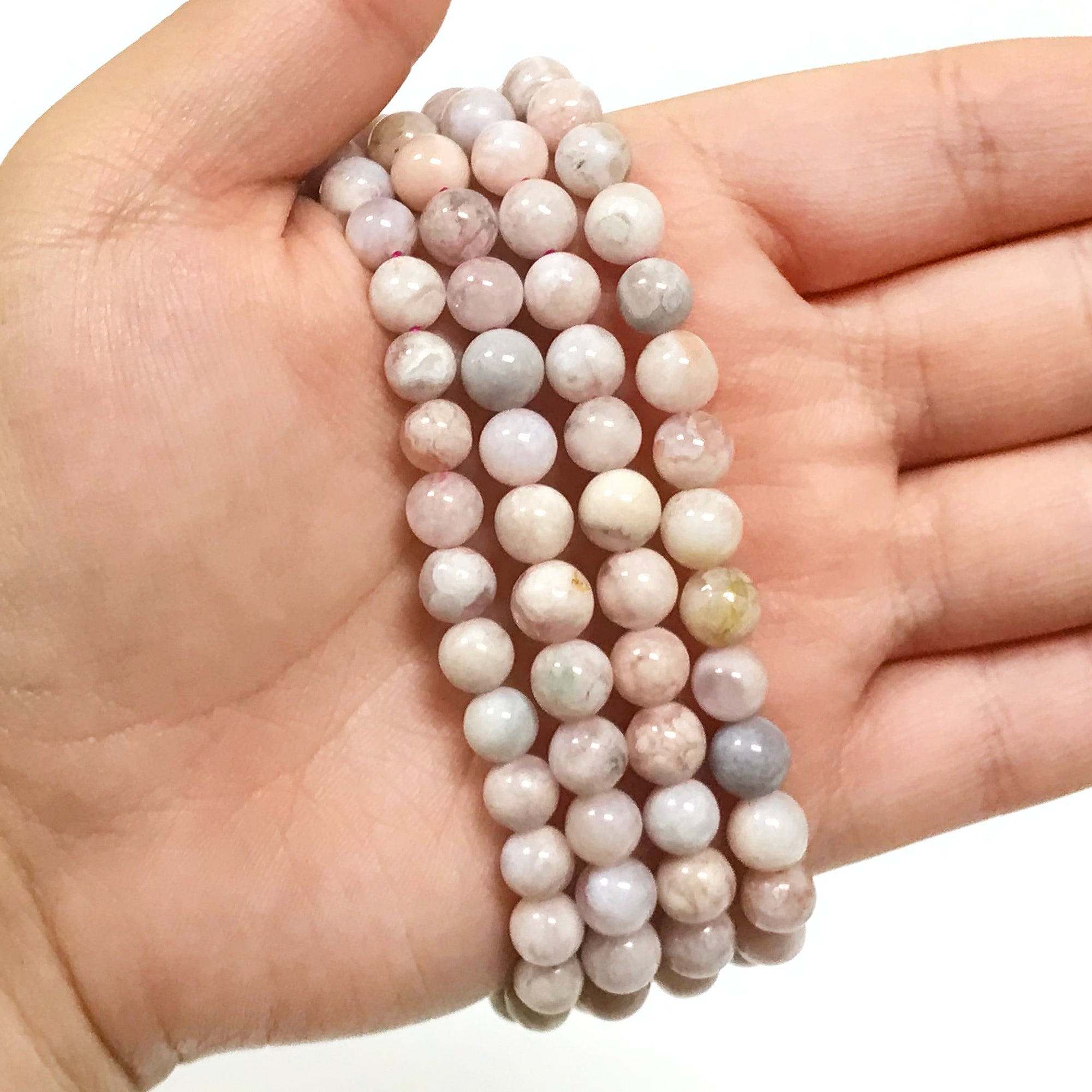 6mm Cherry Flower Agate Gemstone Bead Stretch Bracelet for Women & Men - Healing Crystal Jewelry for Meditation, Yoga & Positive Energy