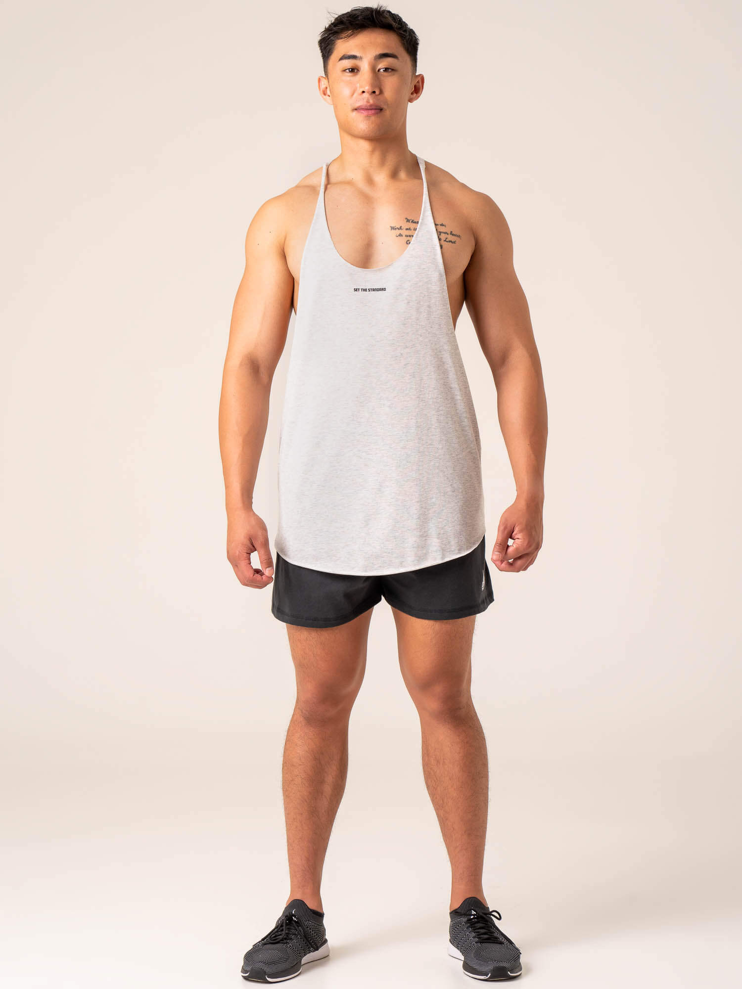 Emerge Arnie T-Shirt - Snow Grey Marl Cotton Tee for Men | Casual Wear & Street Style Outfits