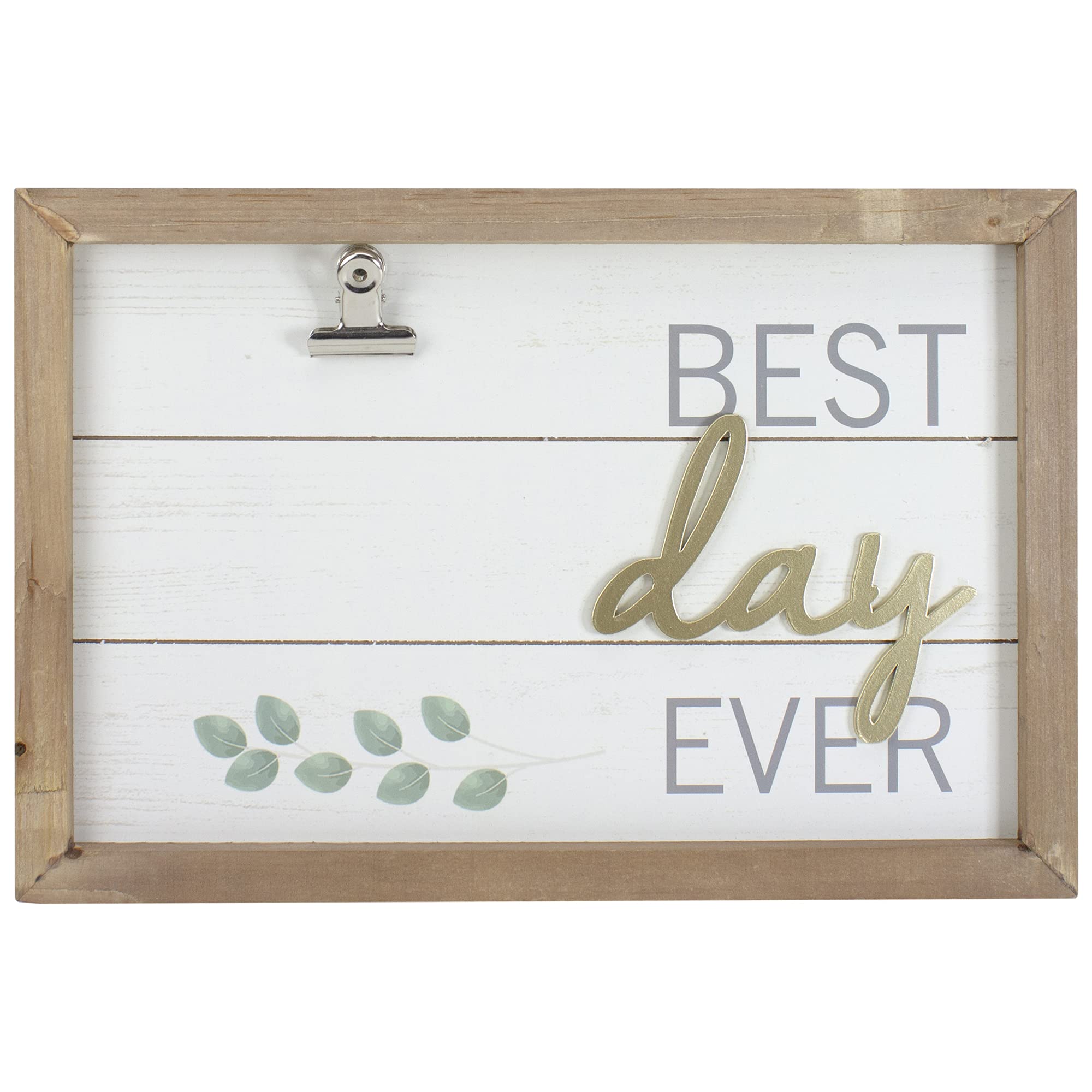 Best Day Ever Framed Photo Clip Wall Art - 11.75 Inch Picture Frame with Hanging Hook for Home Decor, Office, Bedroom & Gift Giving