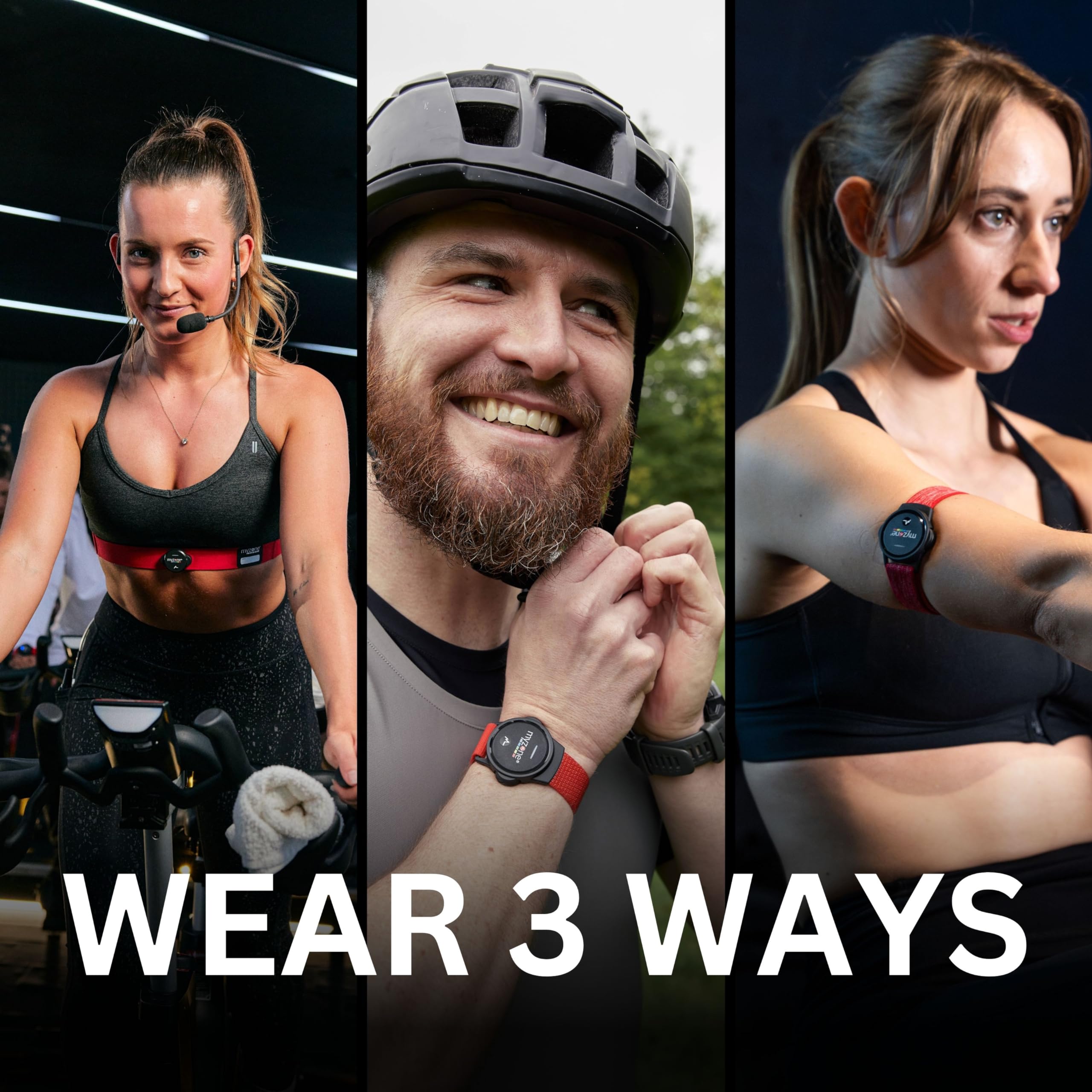 MYZONE MZ-Switch Waterproof Heart Rate Monitor - Fitness Tracker for Wrist, Arm & Chest - Ideal for Running, Cycling & Gym Workouts